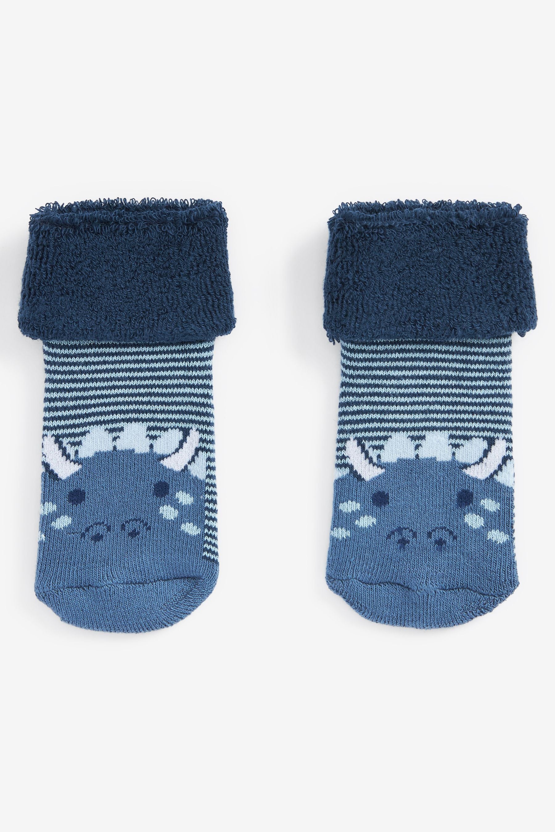 Blue Towelling Socks 3 Pack (0mths-2yrs)