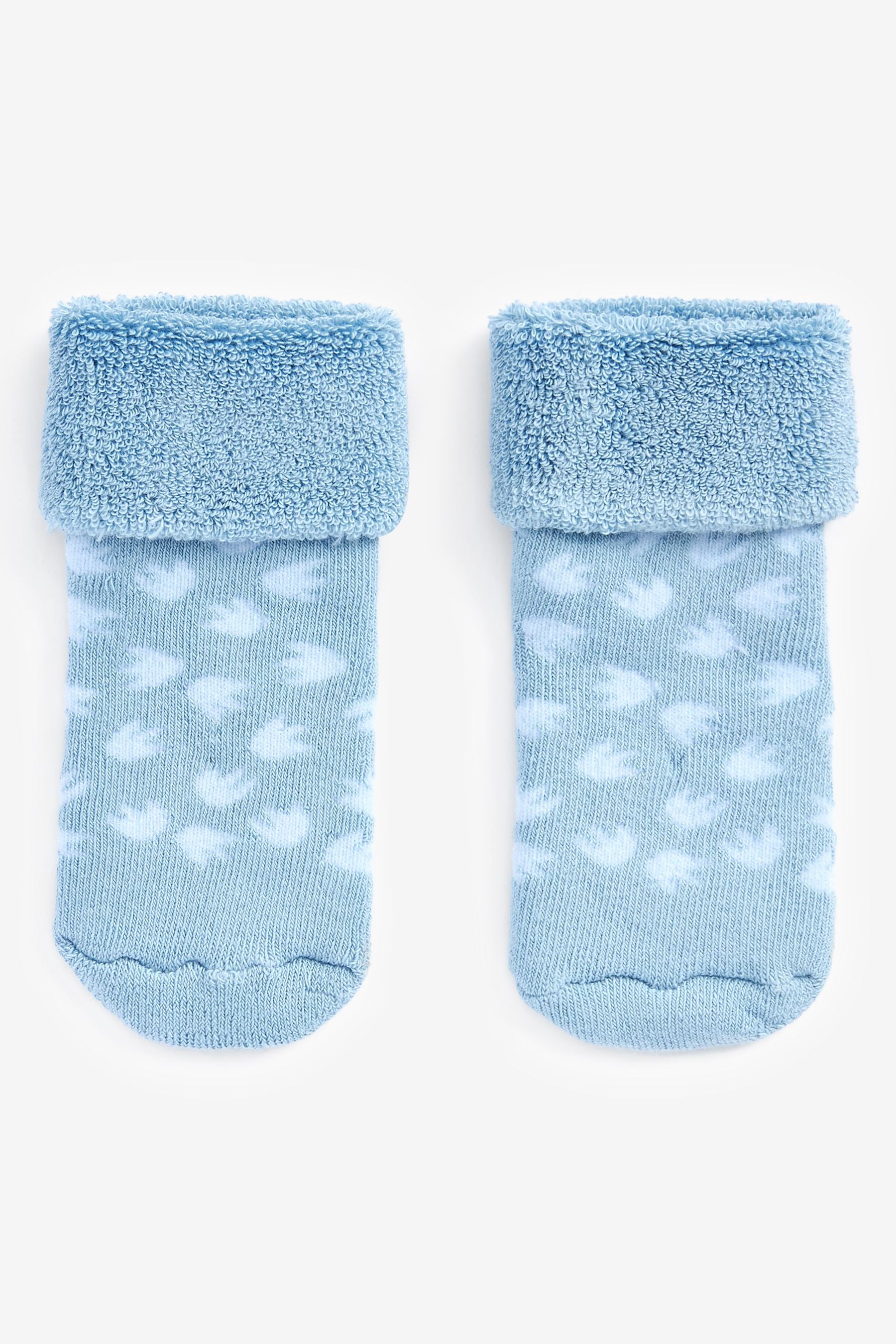 Blue Towelling Socks 3 Pack (0mths-2yrs)