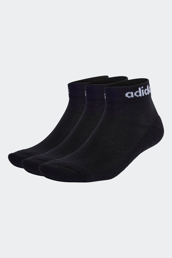 adidas Black Linear Ankle Cushioned Socks 3 Pack