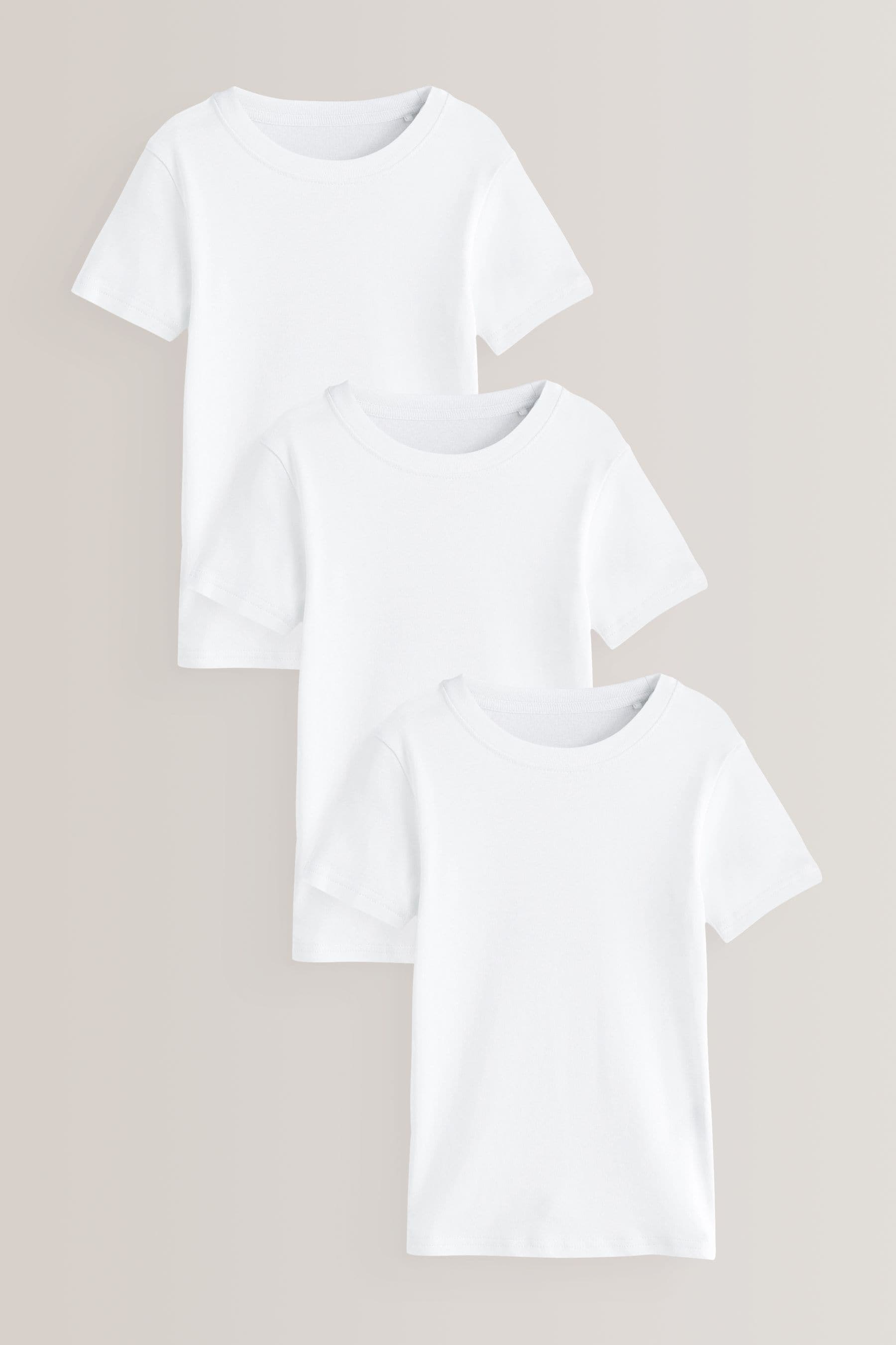 White 100% Cotton Short Sleeve Vests 3 Pack (1.5-16yrs)