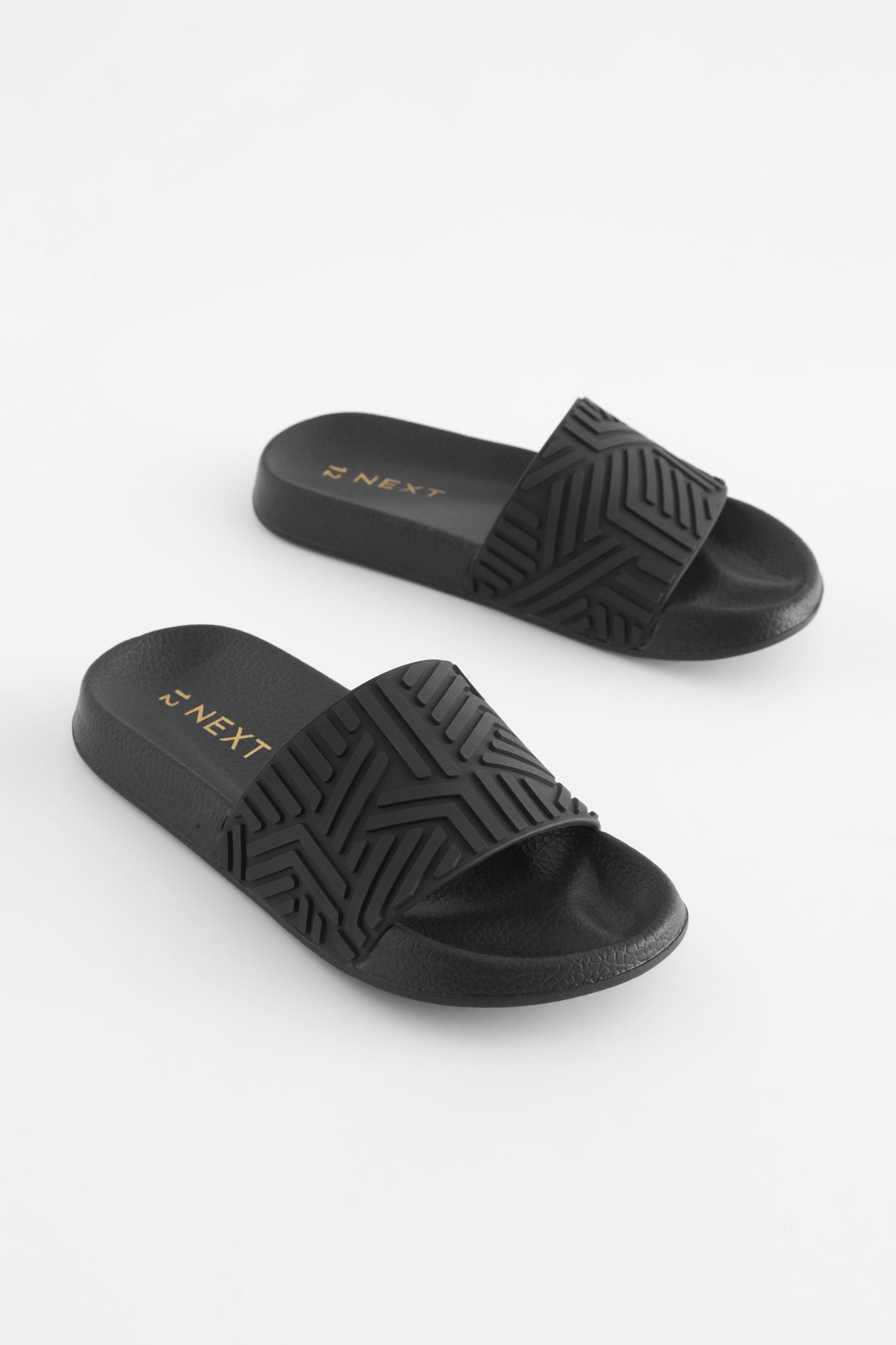 Black Patterned Sliders