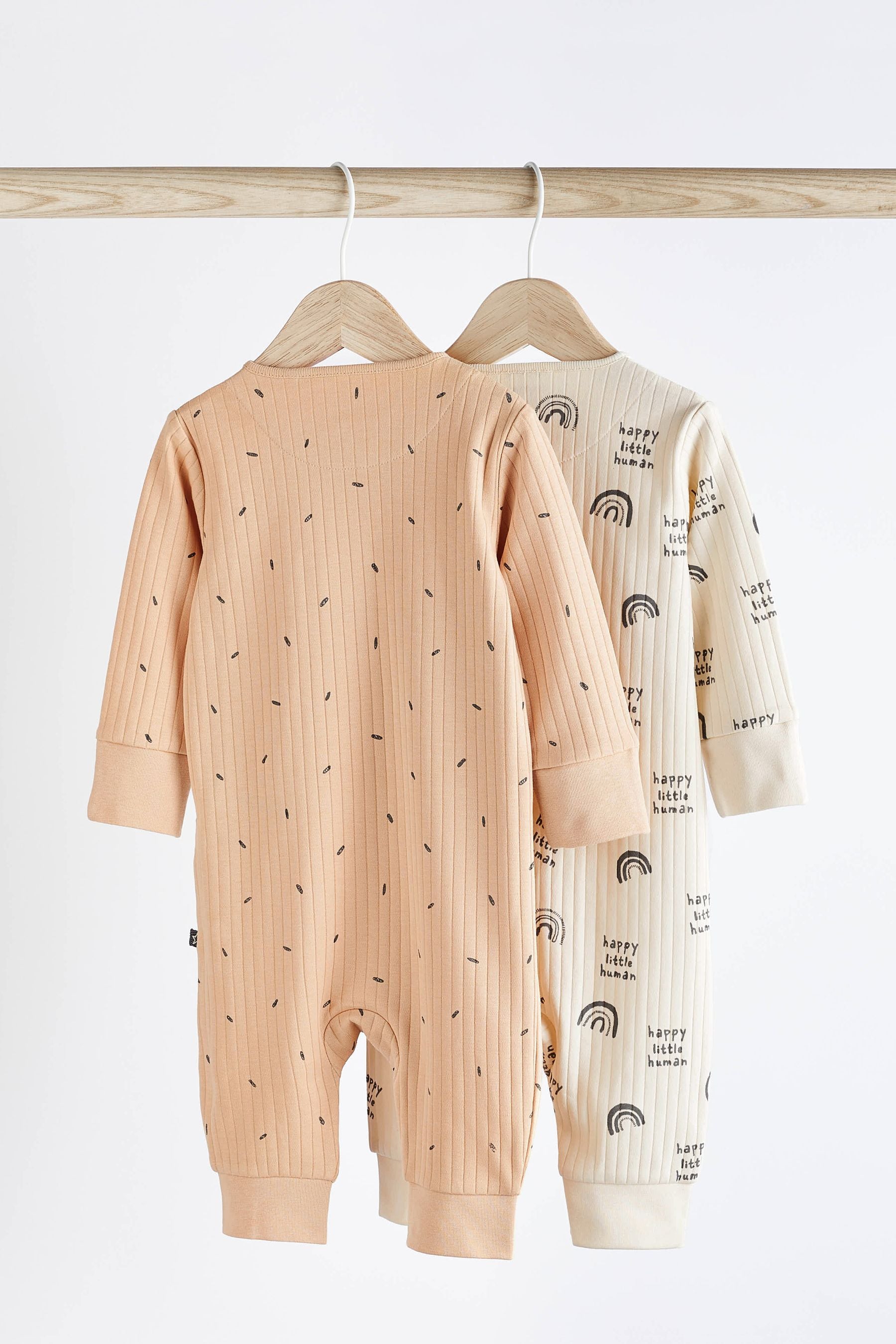 Caramel Brown 'One of a Kind' Baby Sleepsuits 2 Pack (0mths-3yrs)