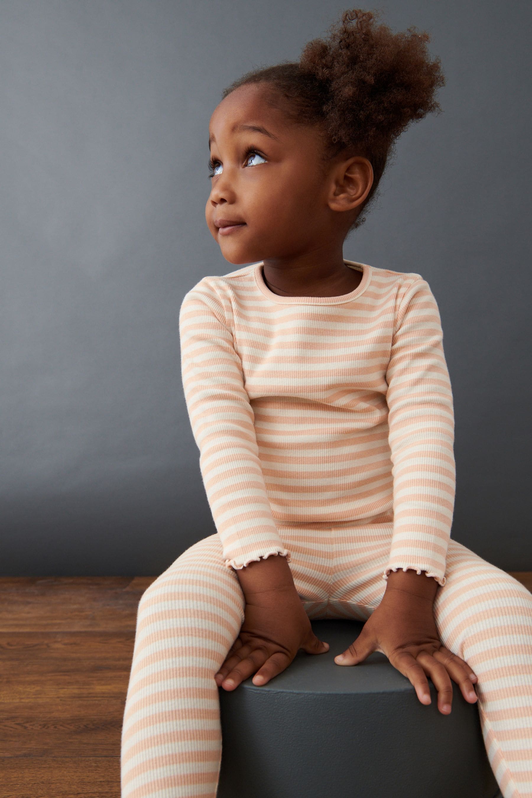 Neutral Stripe Cotton Rich Long Sleeve Rib T-Shirt (3mths-7yrs)