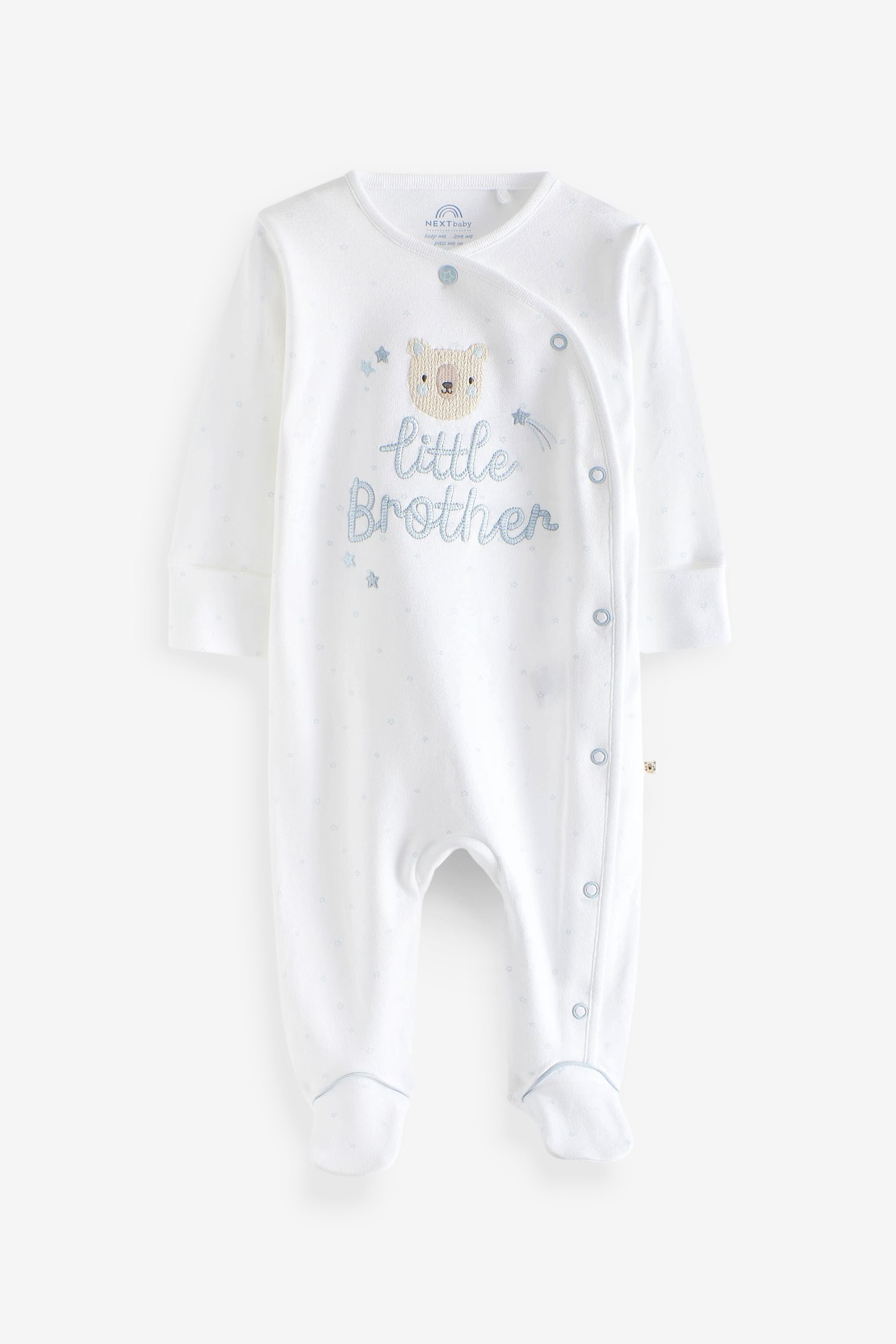 White 100% Cotton Bear Family Sleepsuit (0-2yrs)