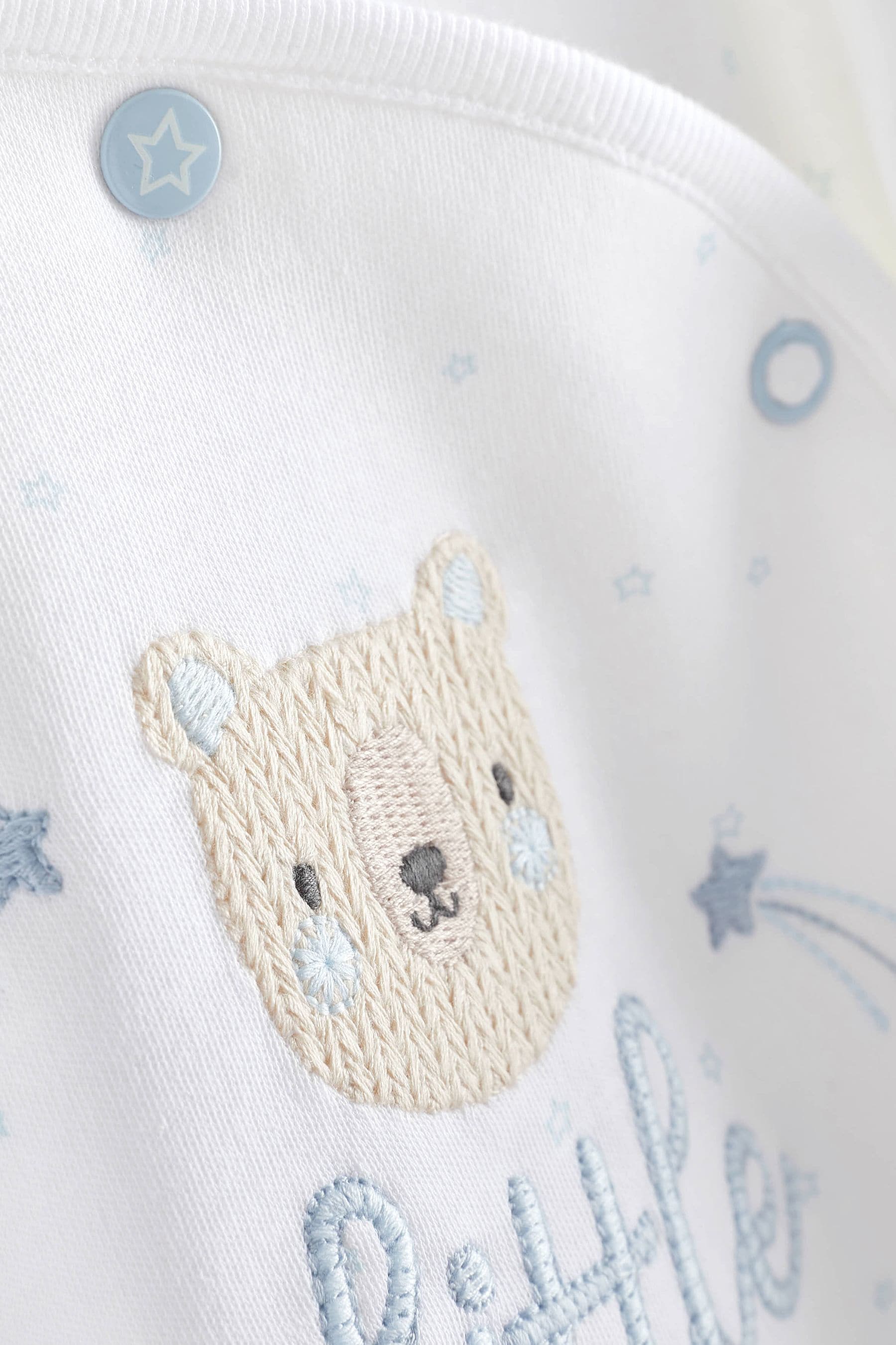 White 100% Cotton Bear Family Sleepsuit (0-2yrs)