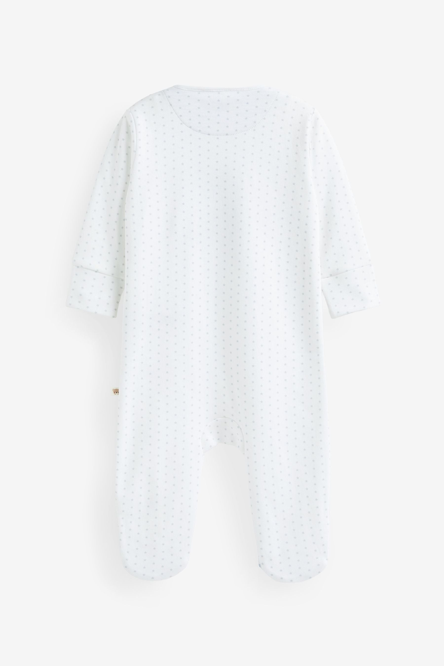 White/Blue 100% Cotton Bear Family Sleepsuit (0-2yrs)