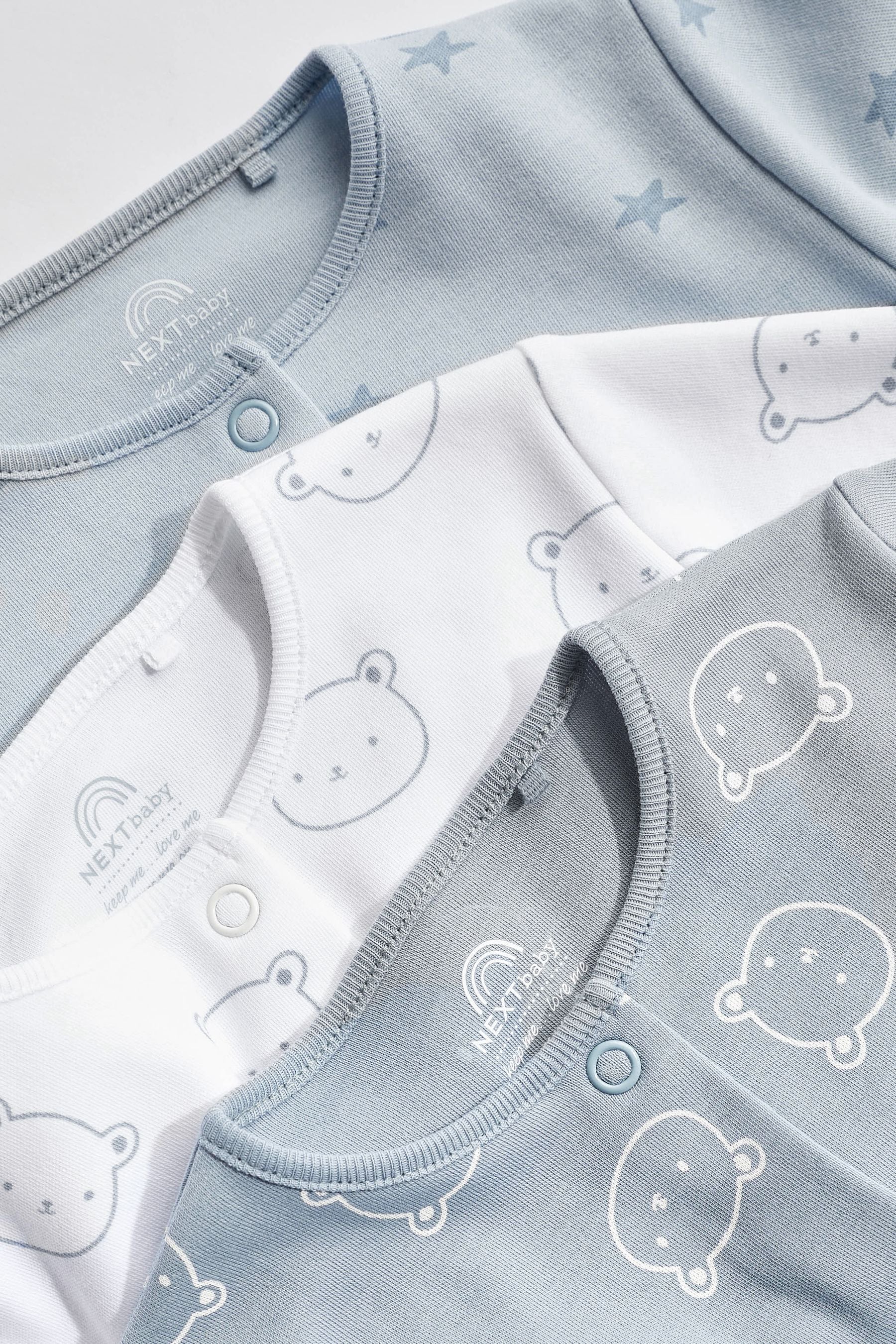 Blue Baby 100% Cotton Sleepsuits 3 Pack (0-2yrs)