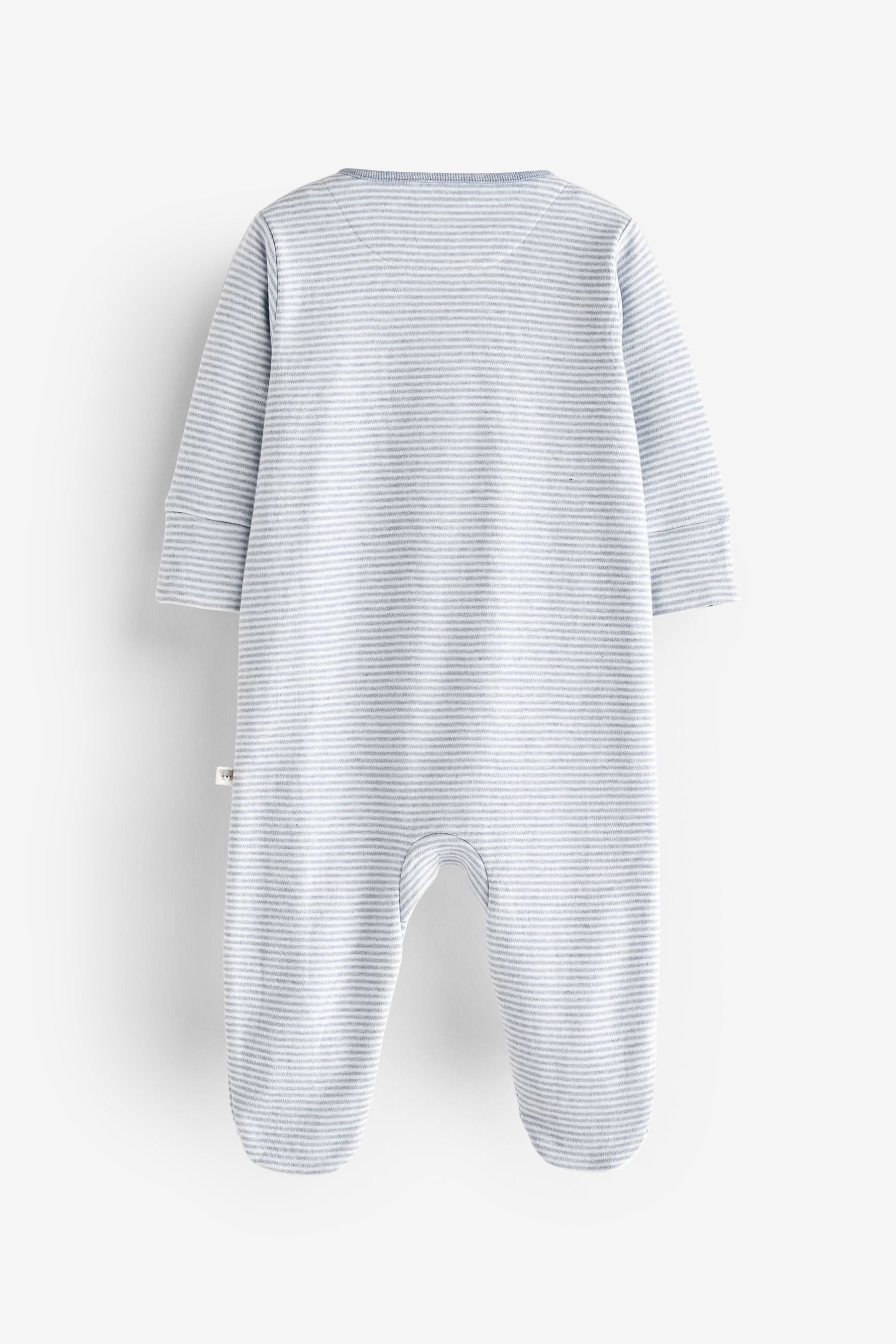 Blue/White 100% Cotton Bear Family Sleepsuit (0-2yrs)