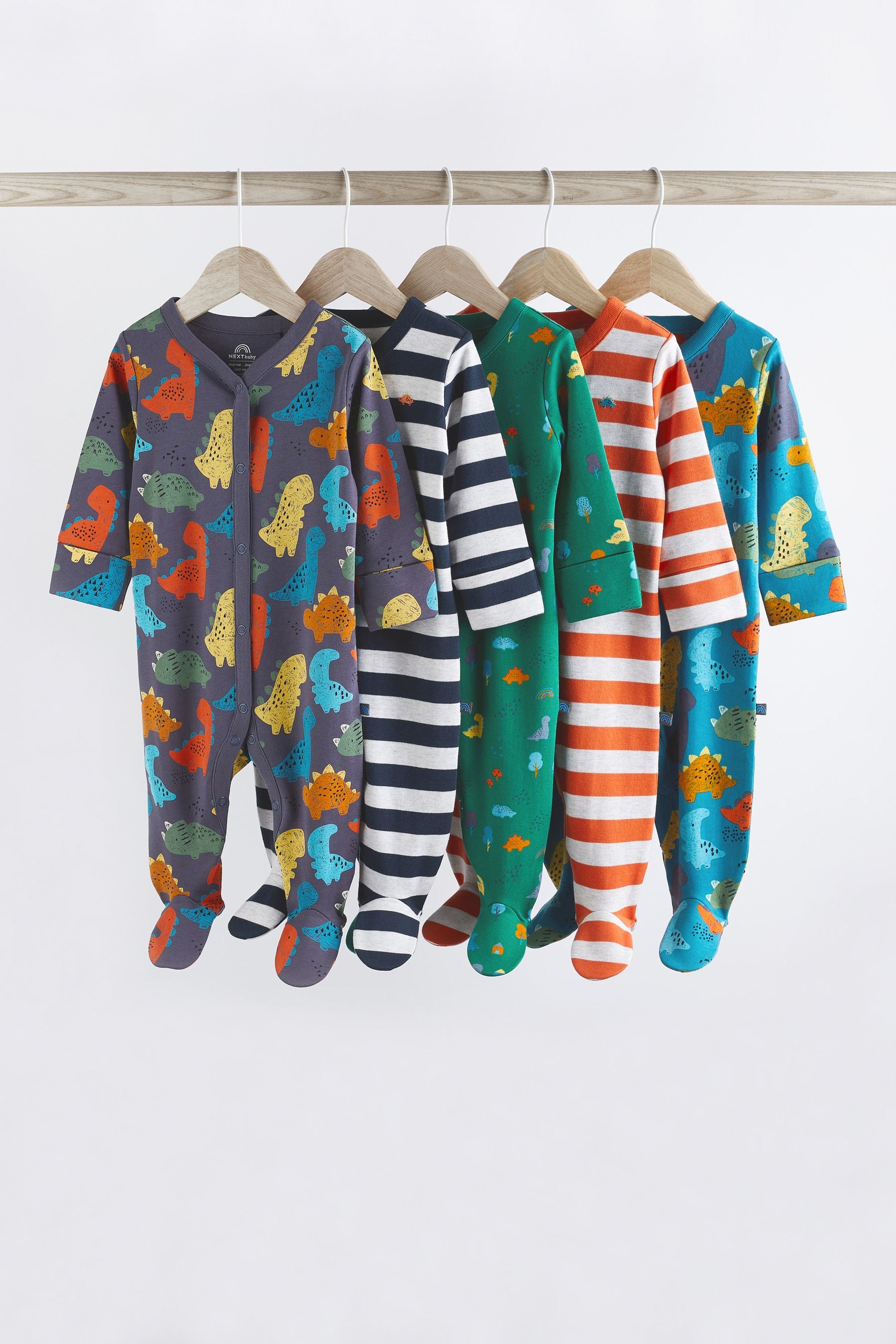 Bright Baby Cotton Sleepsuits 5 Pack (0mths-2yrs)