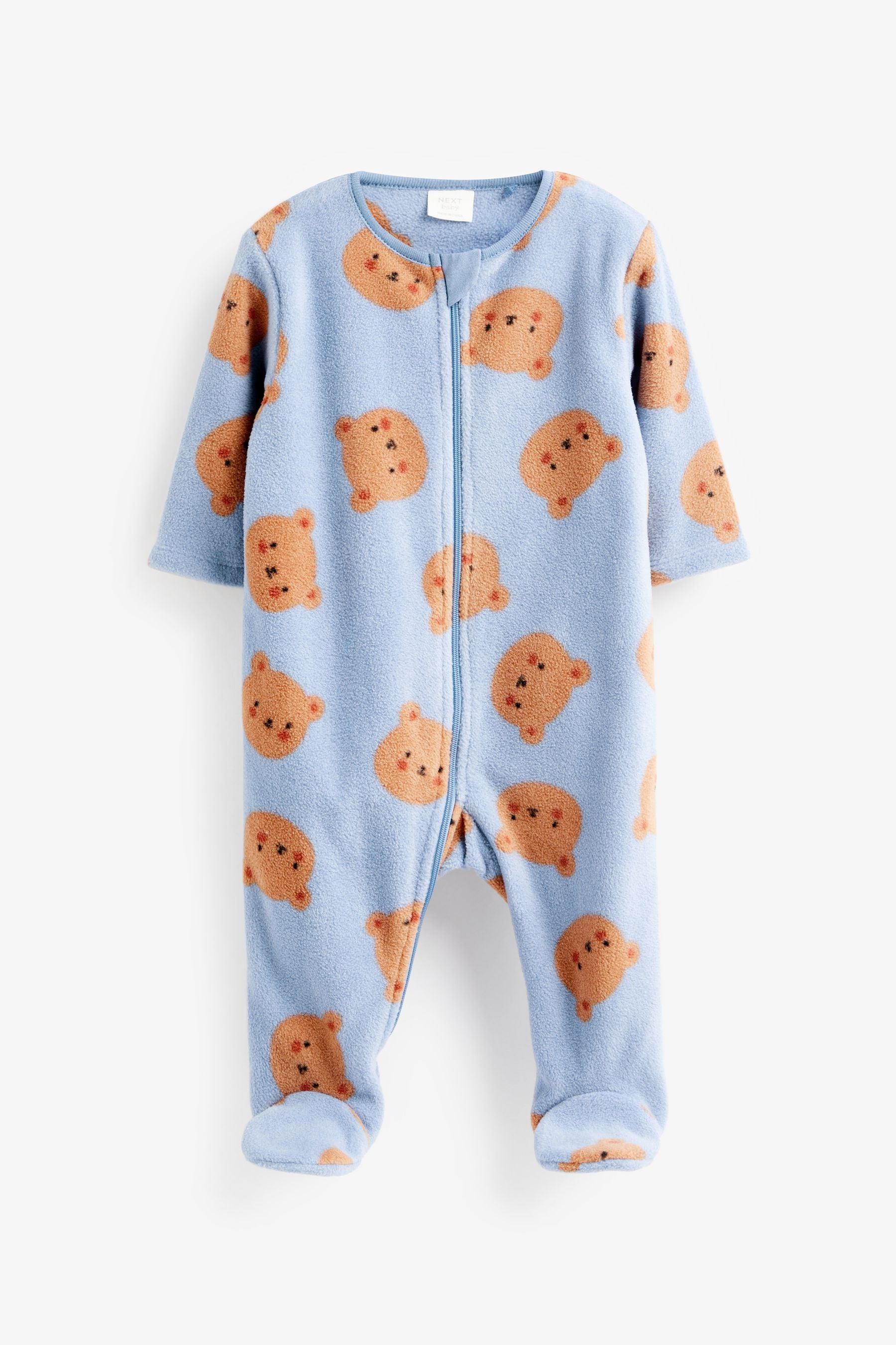 Blue Fleece Baby Sleepsuits 2 Pack