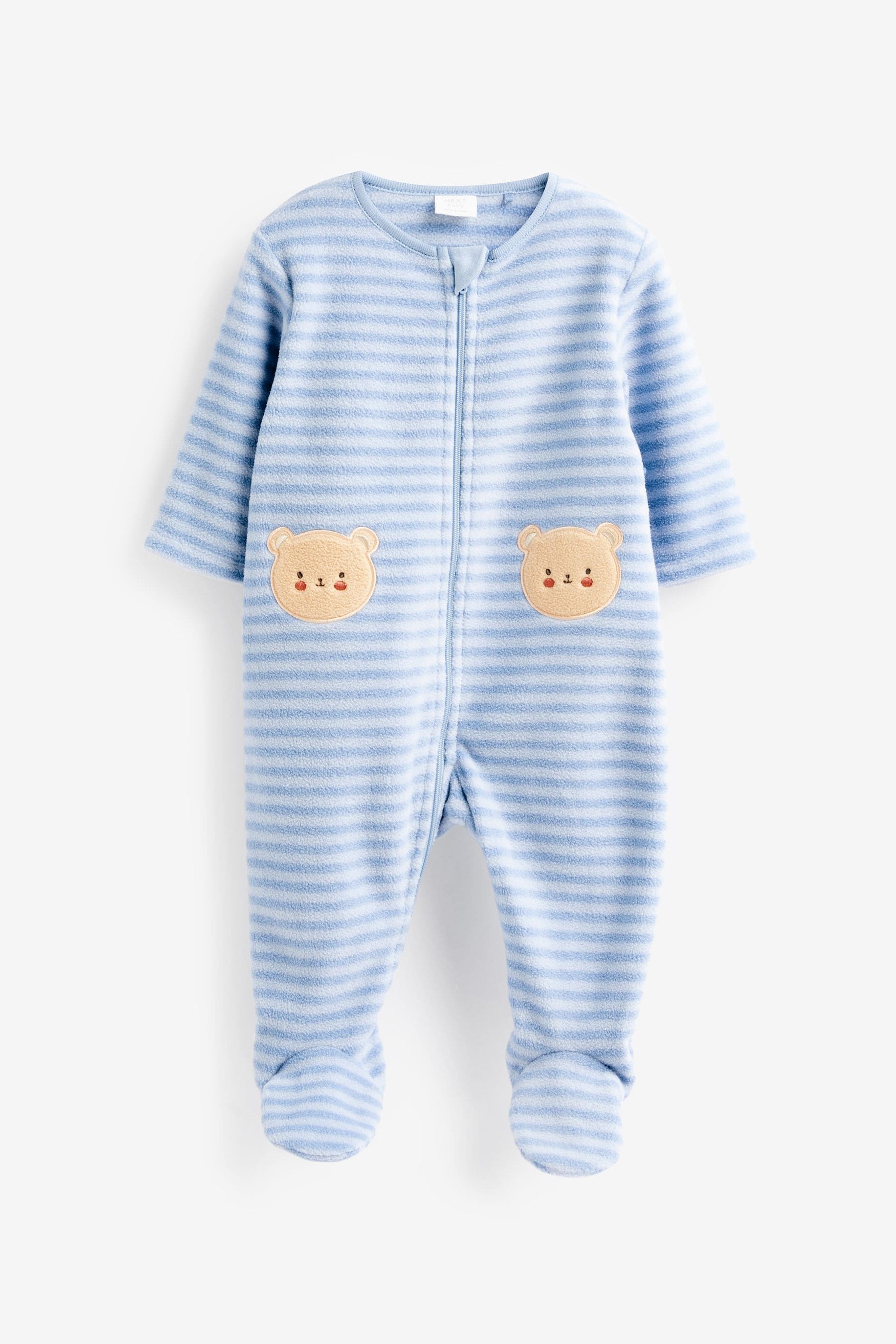 Blue Fleece Baby Sleepsuits 2 Pack