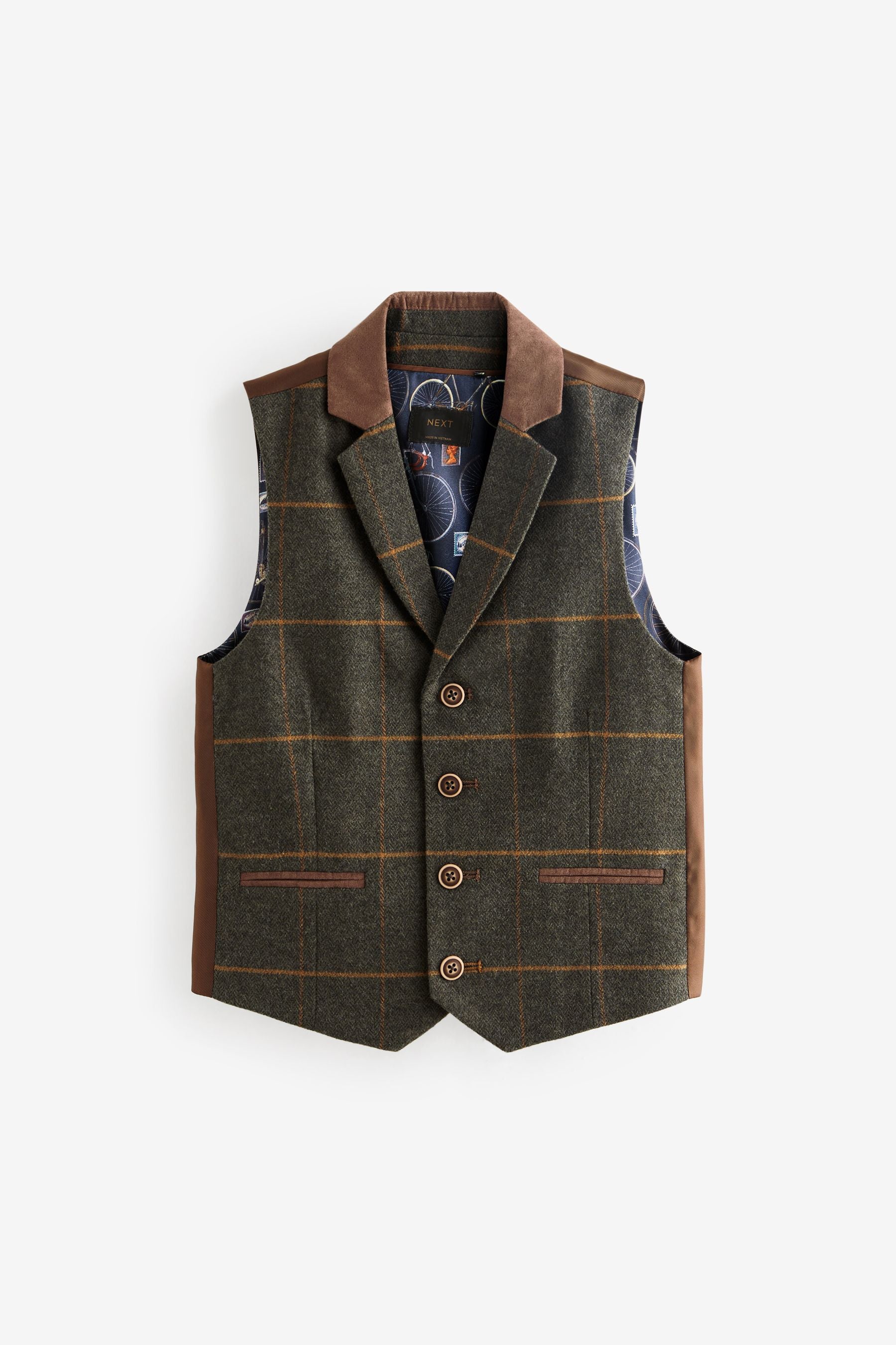 Green Check Waistcoat (12mths-16yrs)