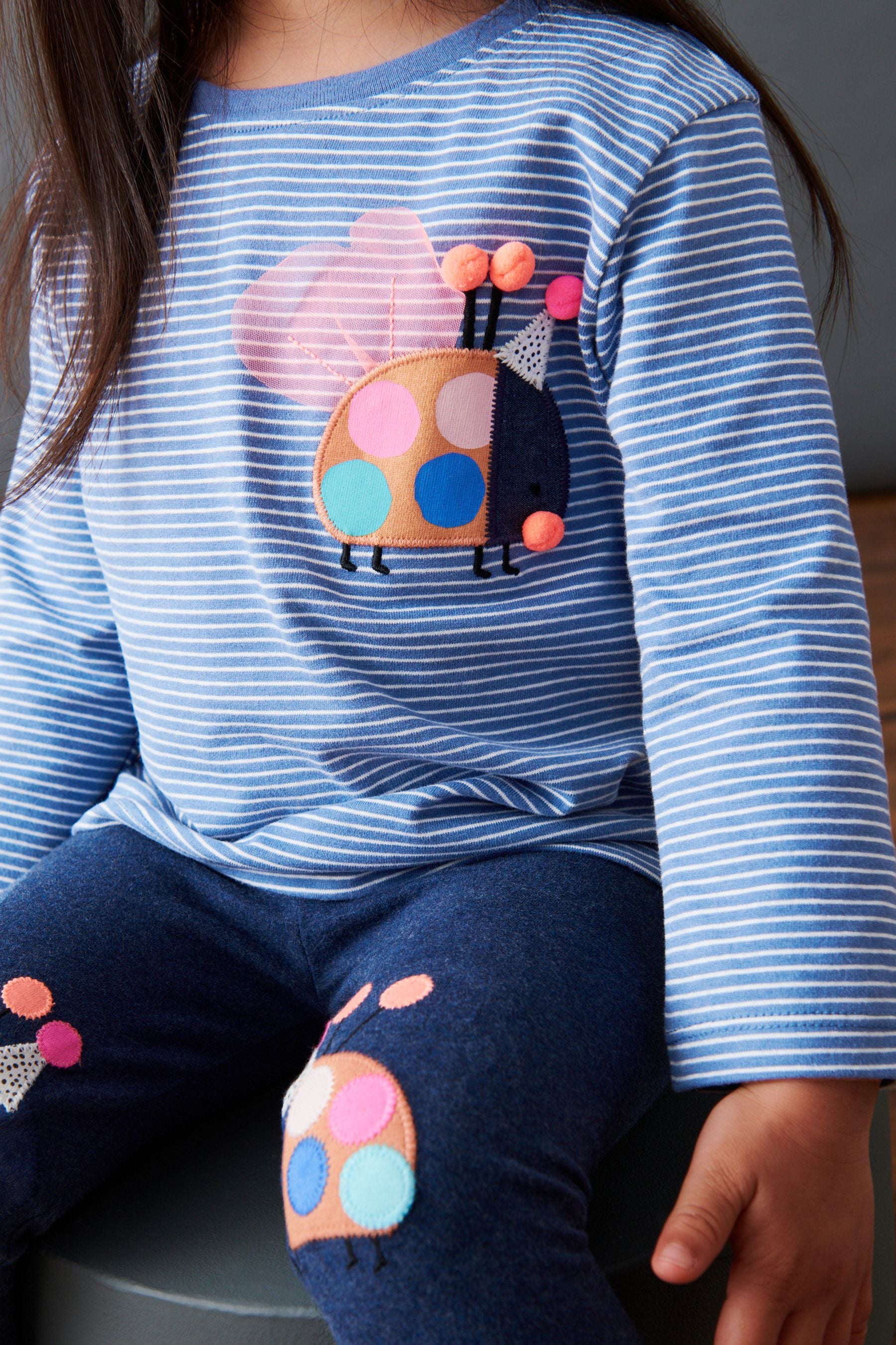 Navy Blue Ladybird Long Sleeve Character T-Shirt (3mths-7yrs)