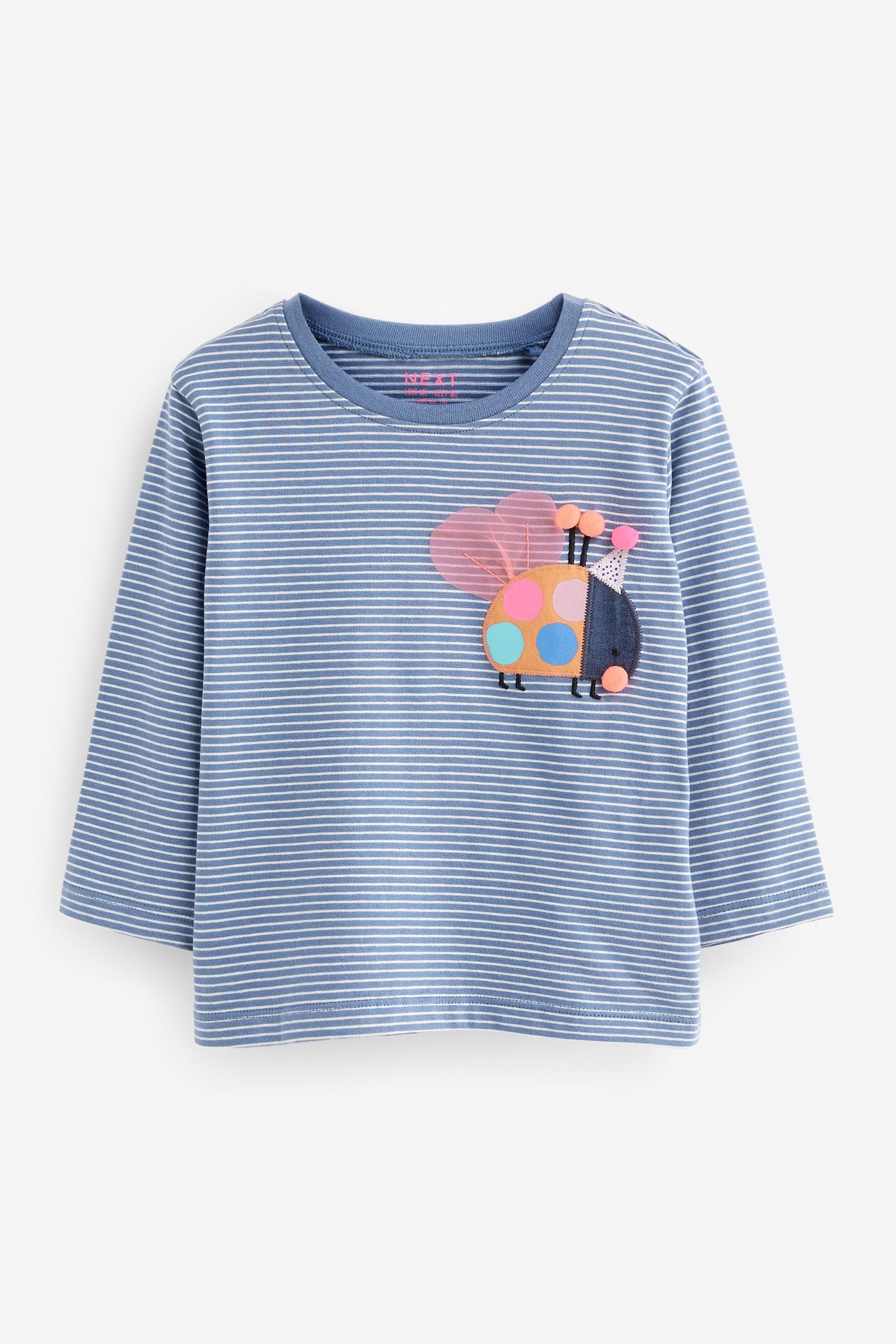 Navy Blue Ladybird Long Sleeve Character T-Shirt (3mths-7yrs)