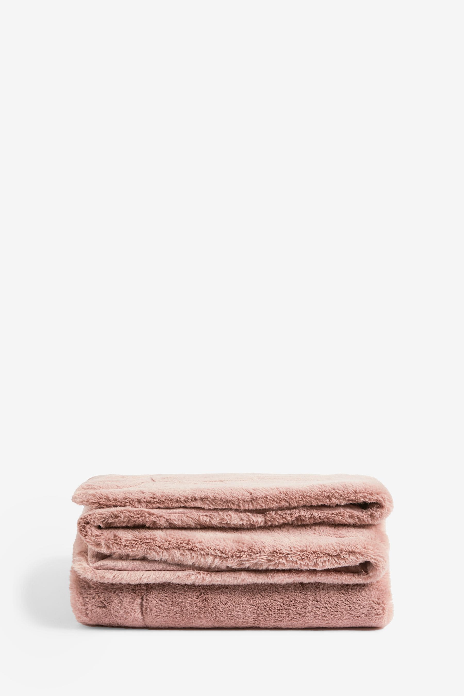 Pink Soft To Touch Plush Faux Fur Throw