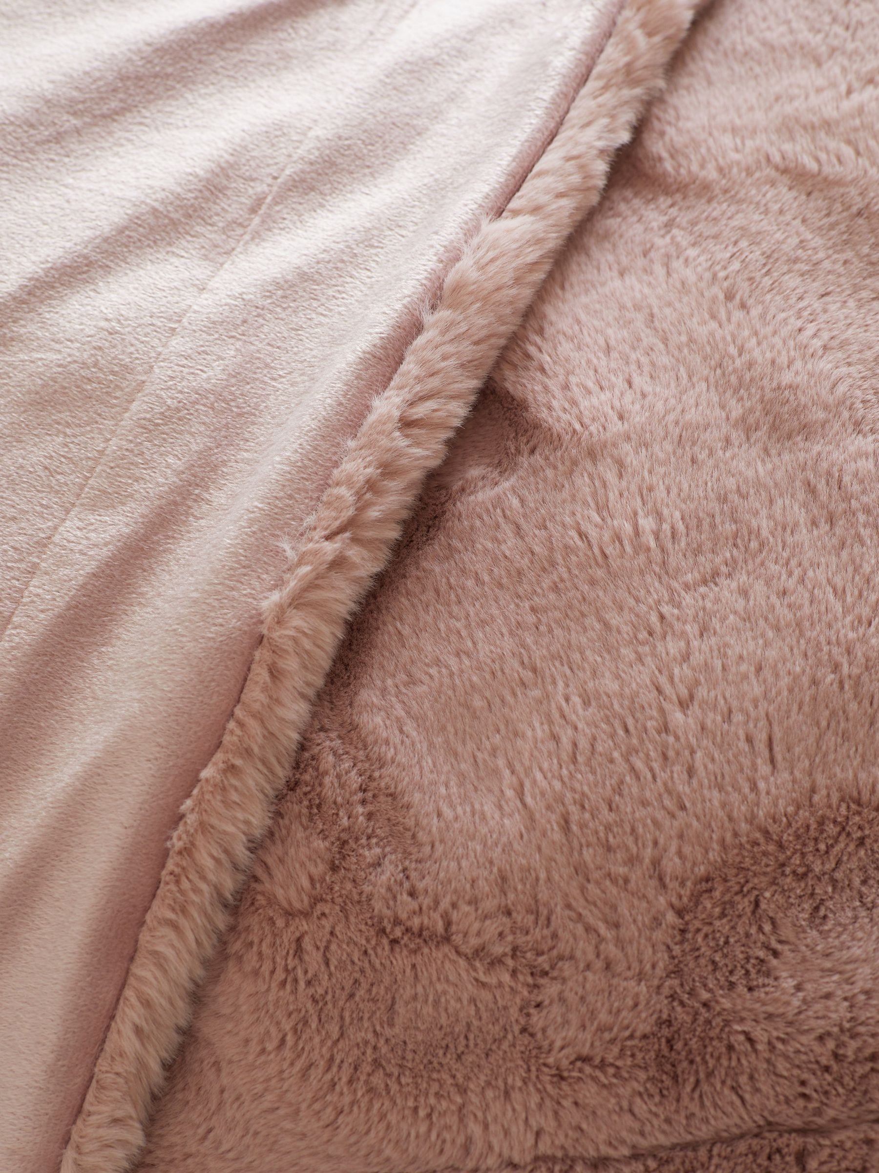 Pink Soft To Touch Plush Faux Fur Throw