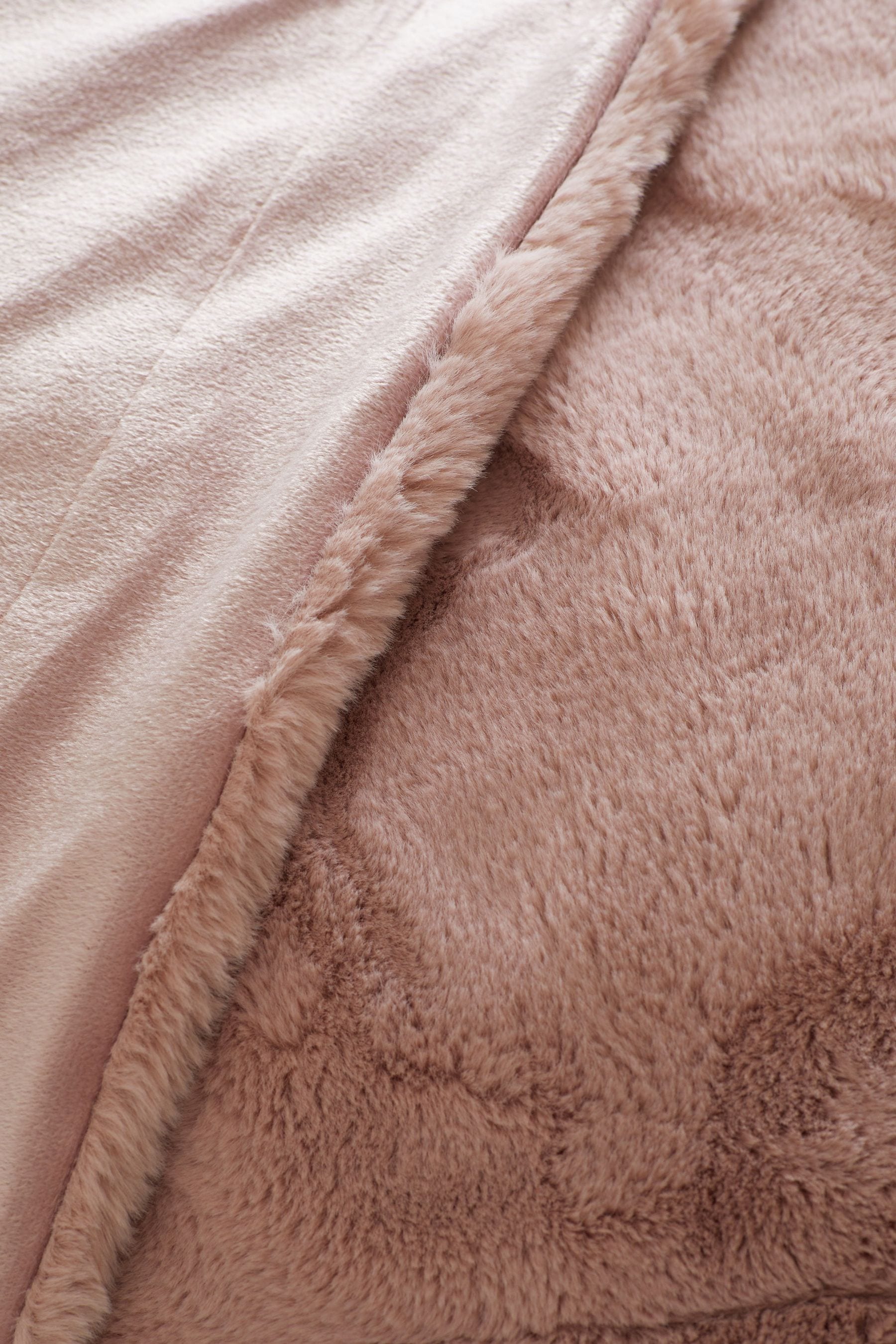 Pink Soft To Touch Plush Faux Fur Throw