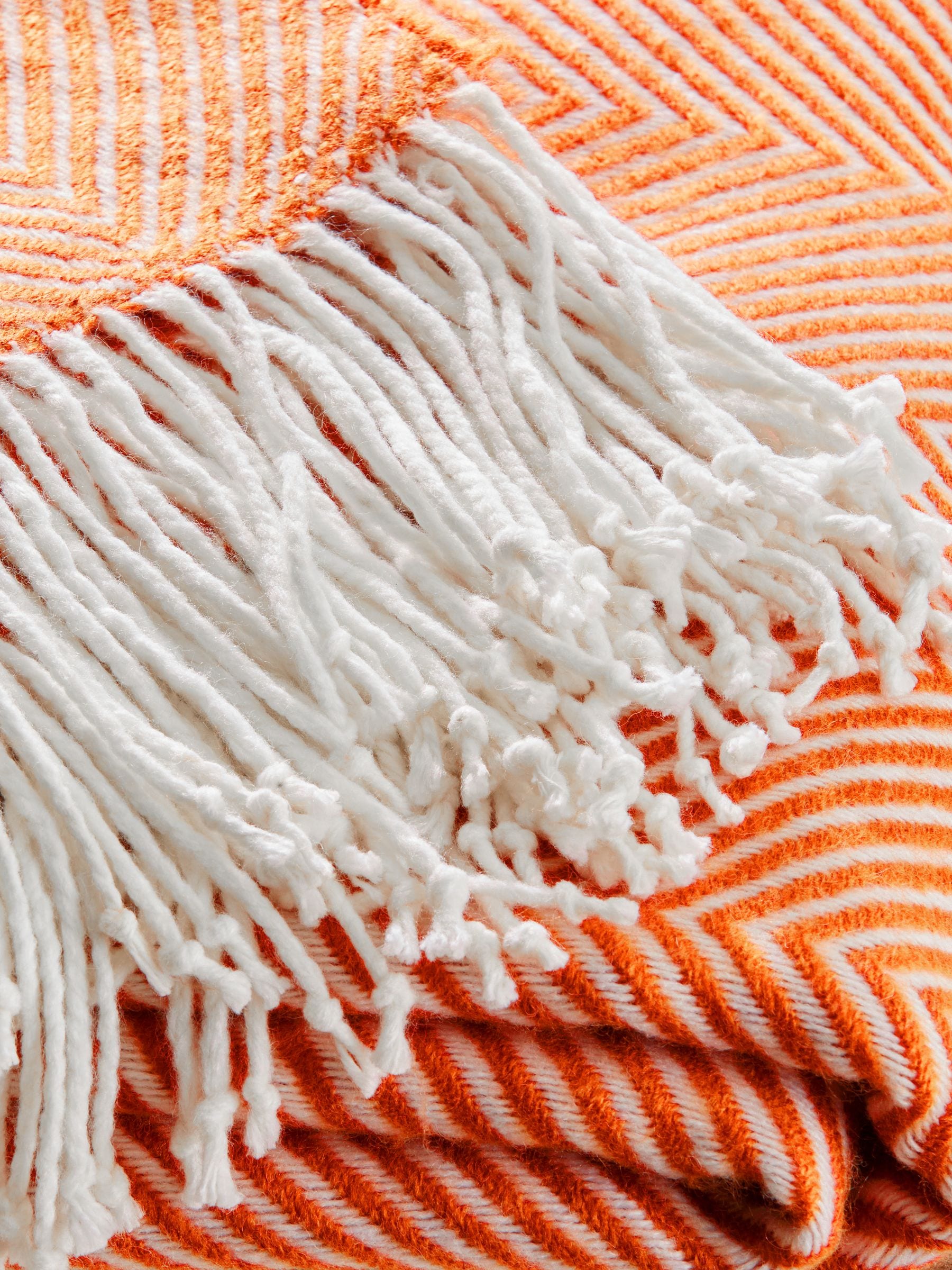 Orange Herringbone Cosy Throw