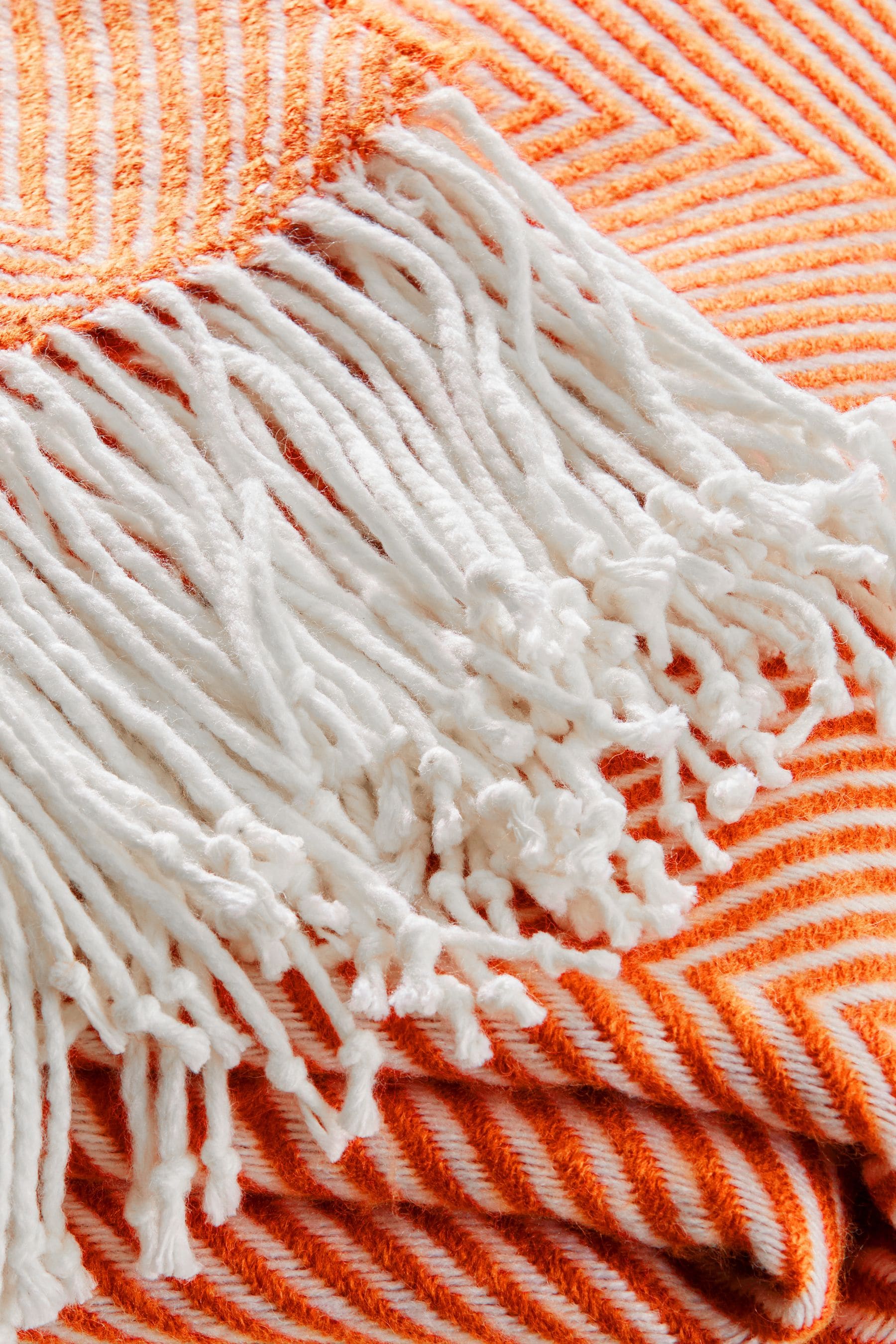 Orange Herringbone Cosy Throw