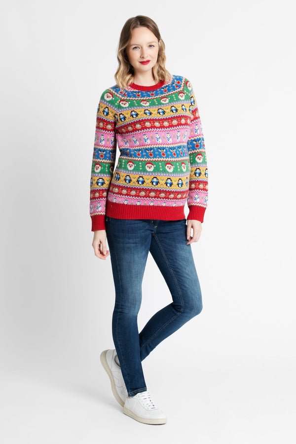 JoJo Maman B?©b?© Multi Womens Christmas Fair Isle Pattern Jumper