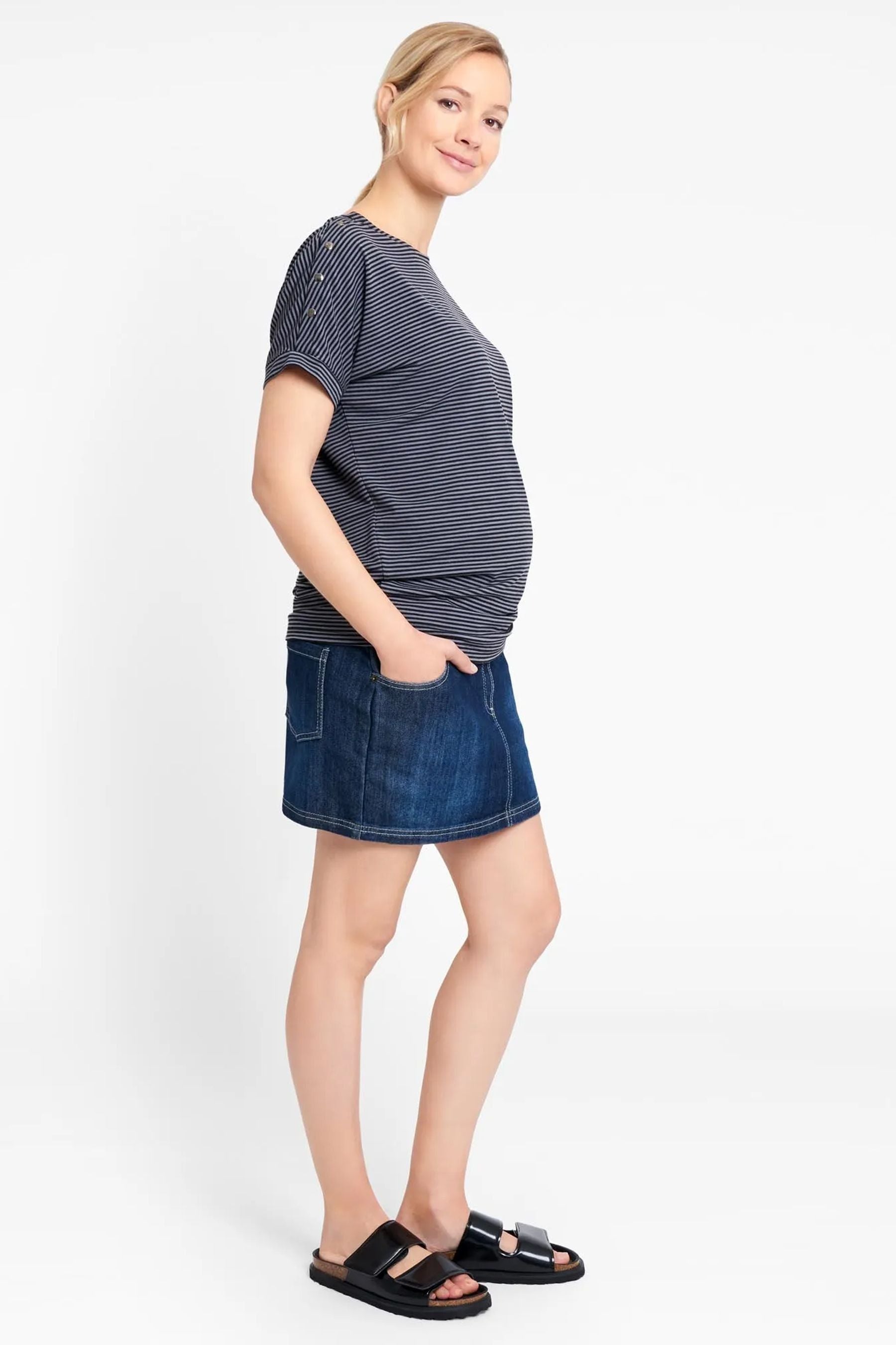 Dark Wash JoJo Maman Bébé Maternity Denim Mini Skirt