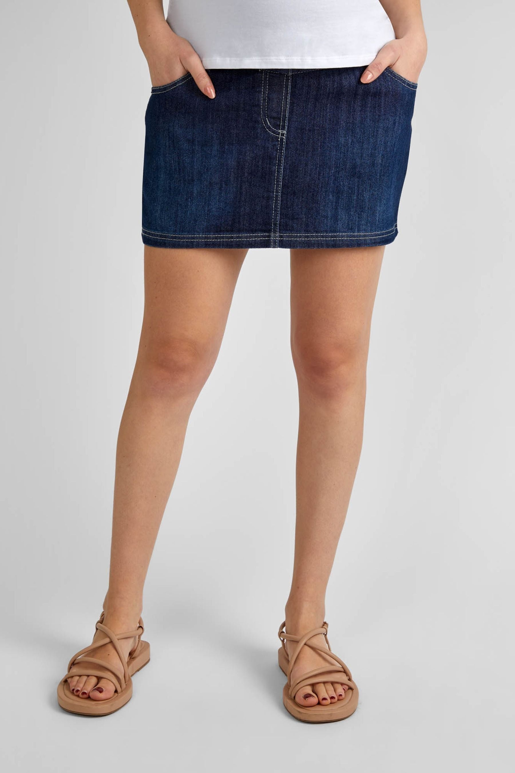 Dark Wash JoJo Maman Bébé Maternity Denim Mini Skirt