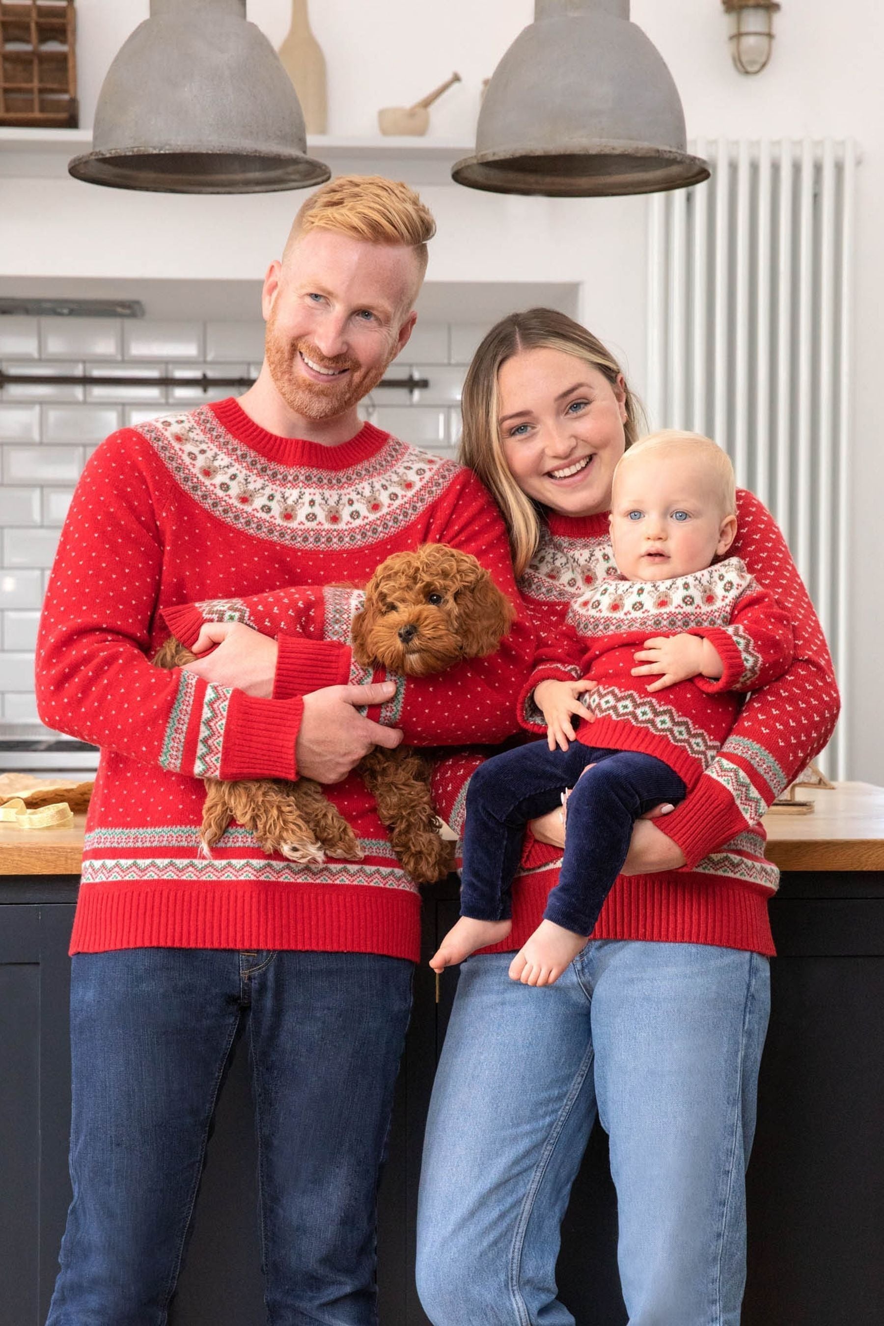 Red JoJo Maman Bébé Women's Reindeer Fair Isle Jumper