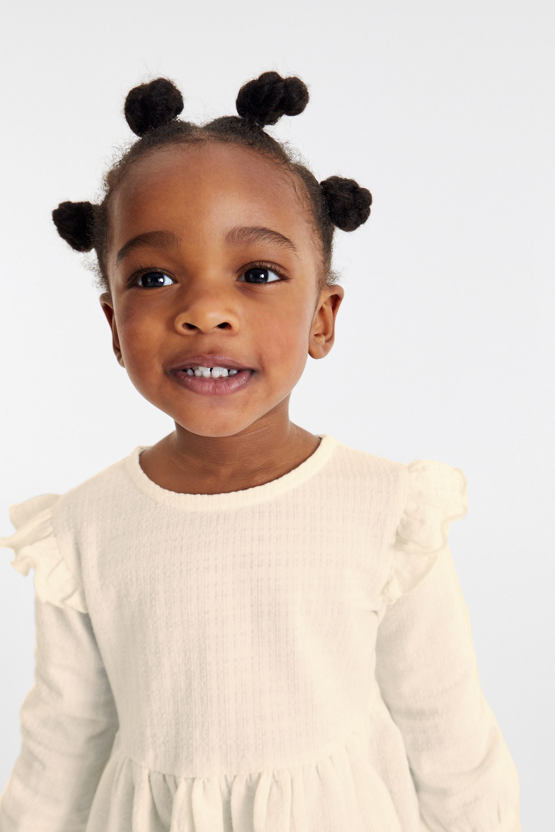 White Collar Frill Textured Blouse (3mths-7yrs)