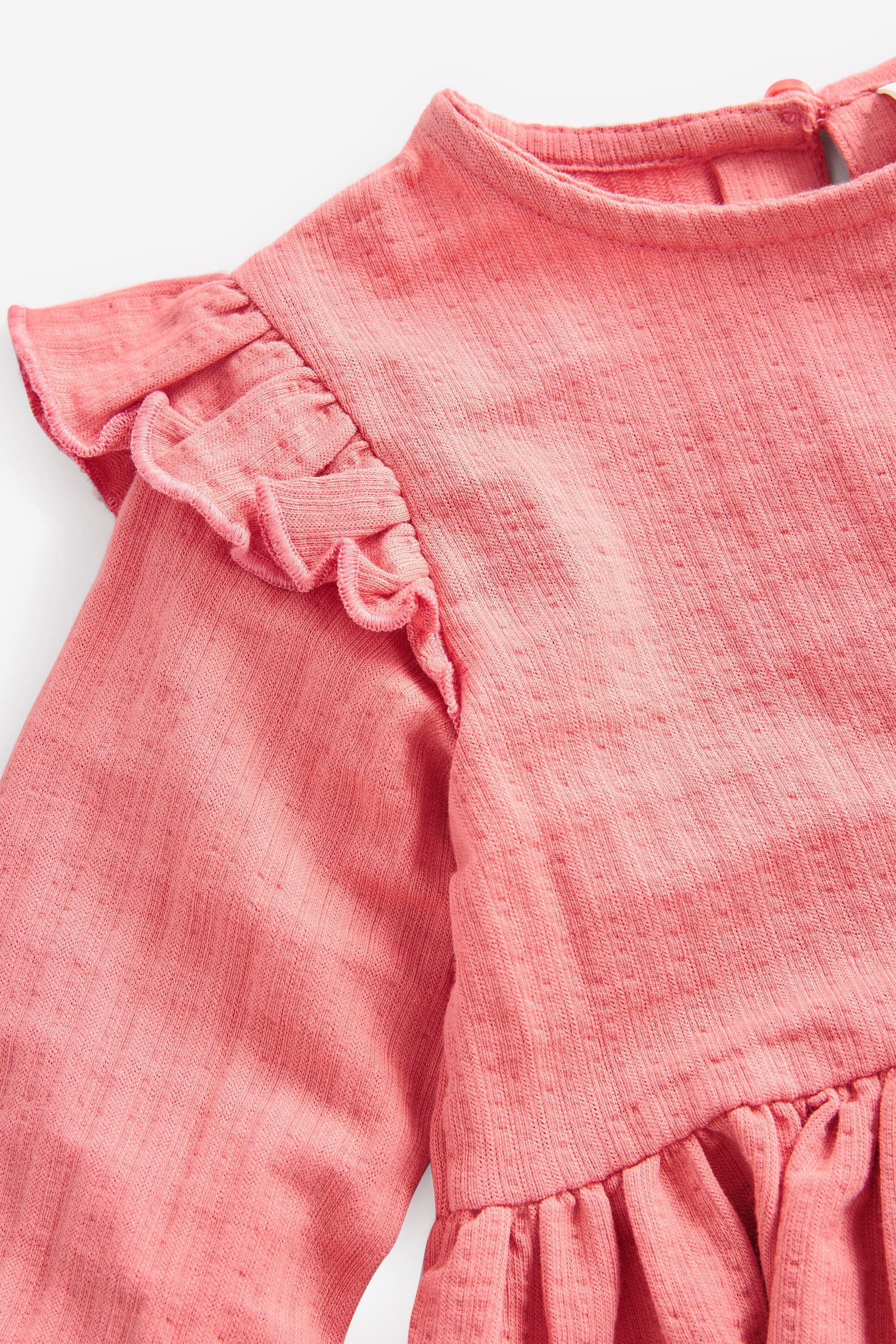 Pink Collar Frill Textured Blouse (3mths-7yrs)