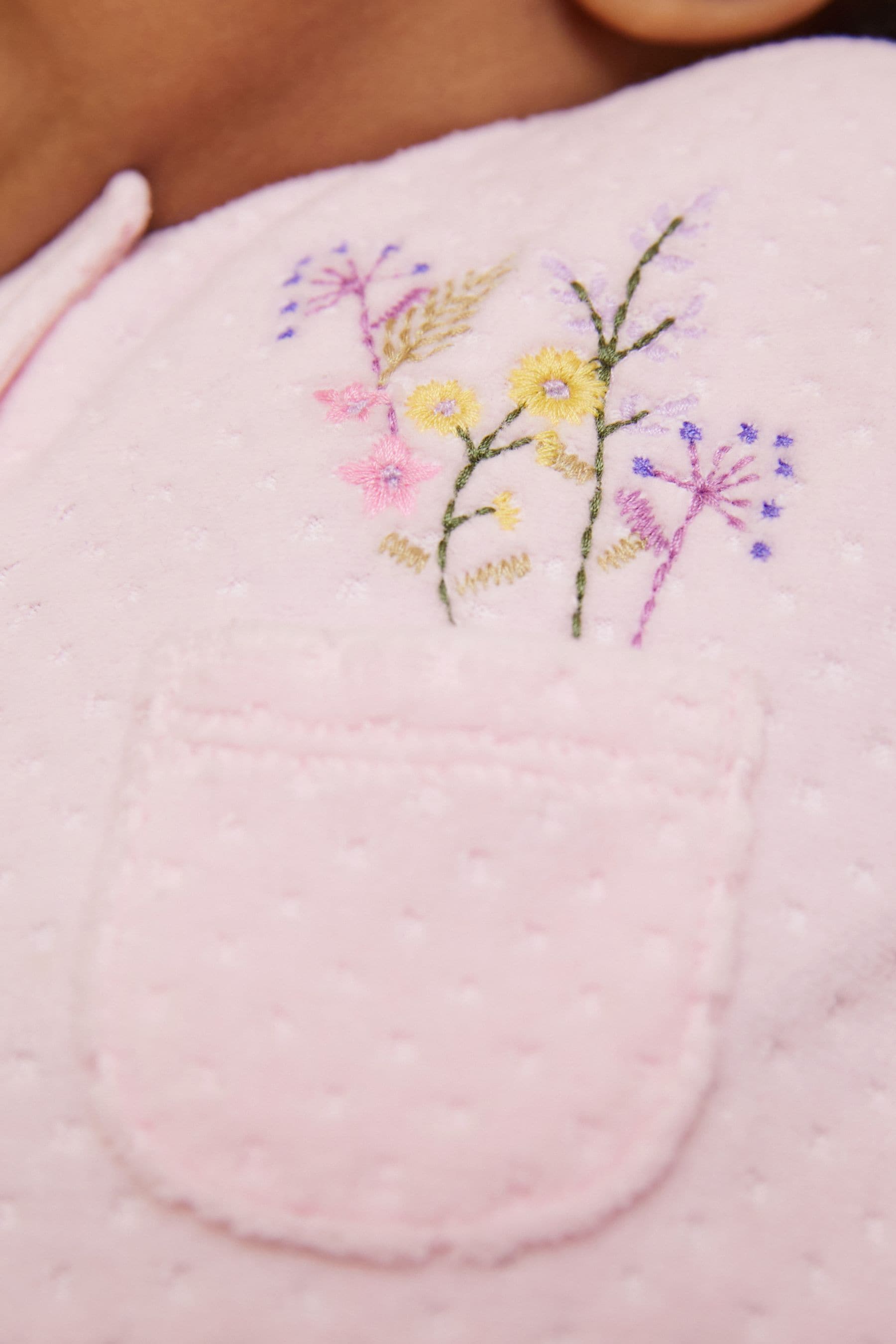 Pale Pink Baby Velour Sleepsuit (0mths-3yrs)