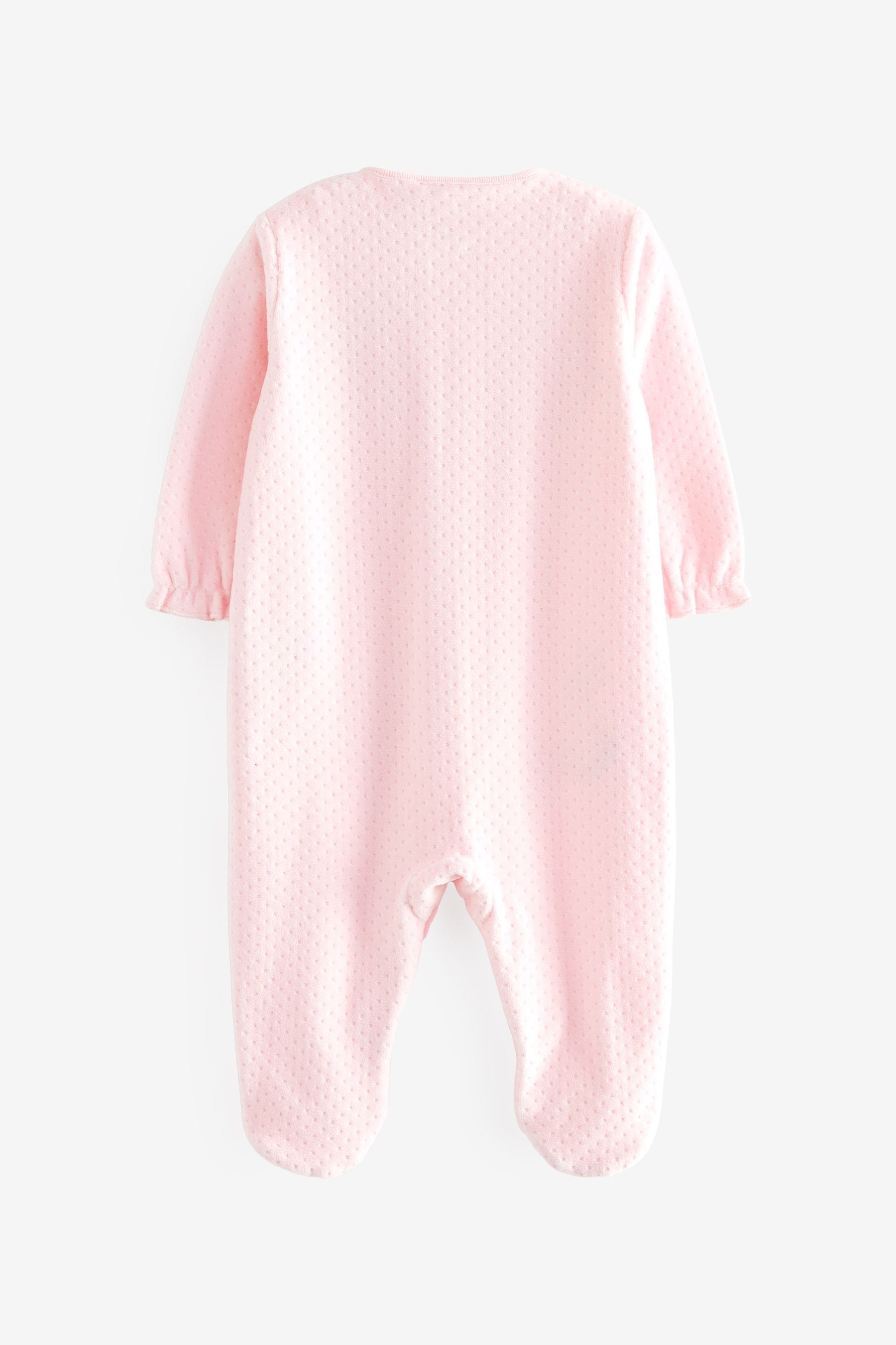 Pale Pink Baby Velour Sleepsuit (0mths-3yrs)