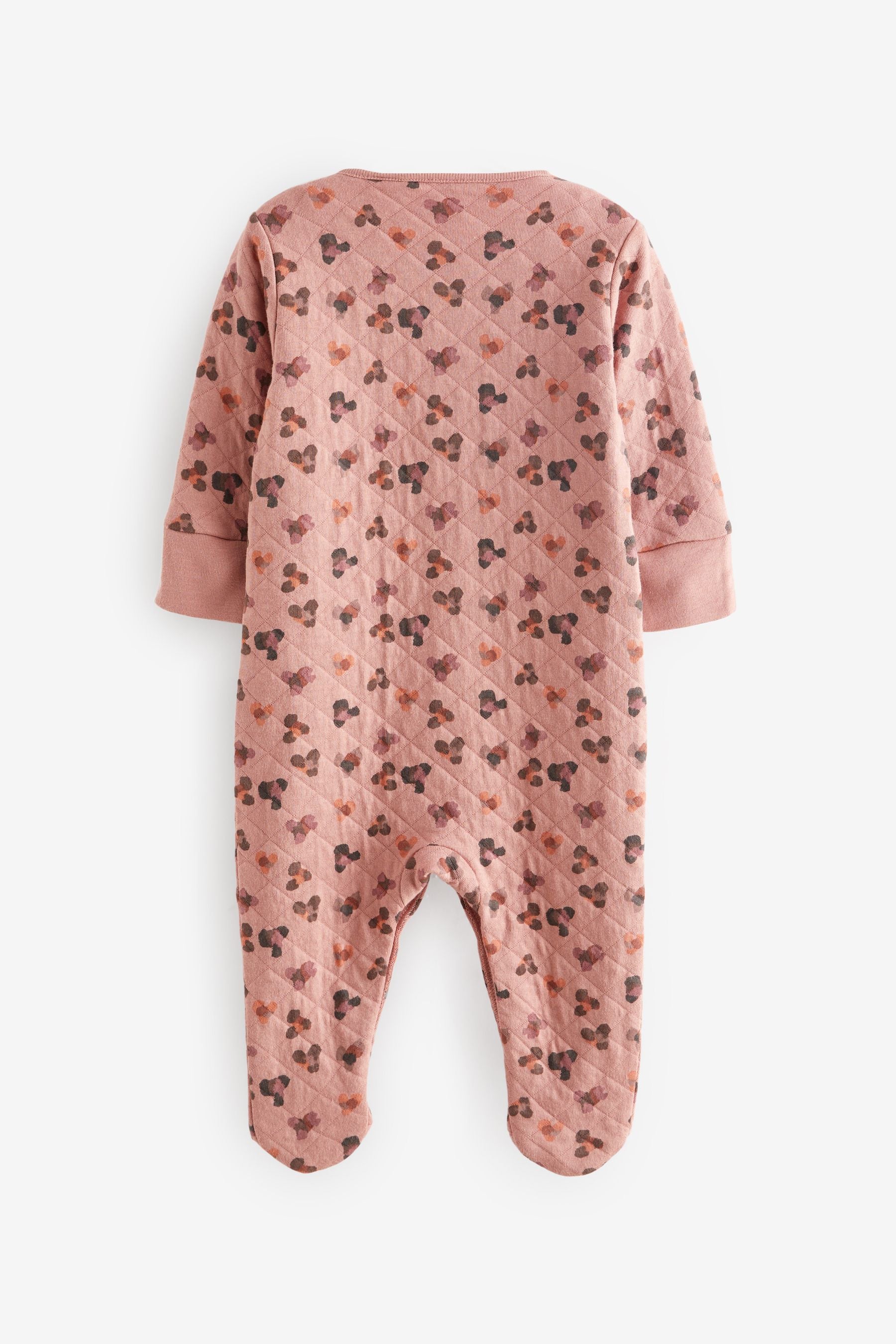 Pink Quilted Baby Sleepsuit