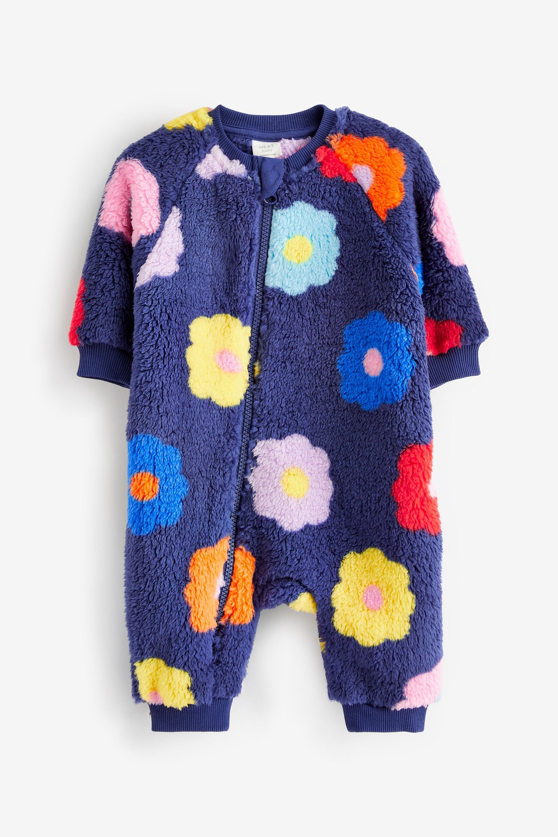 Navy Fleece Baby Sleepsuit