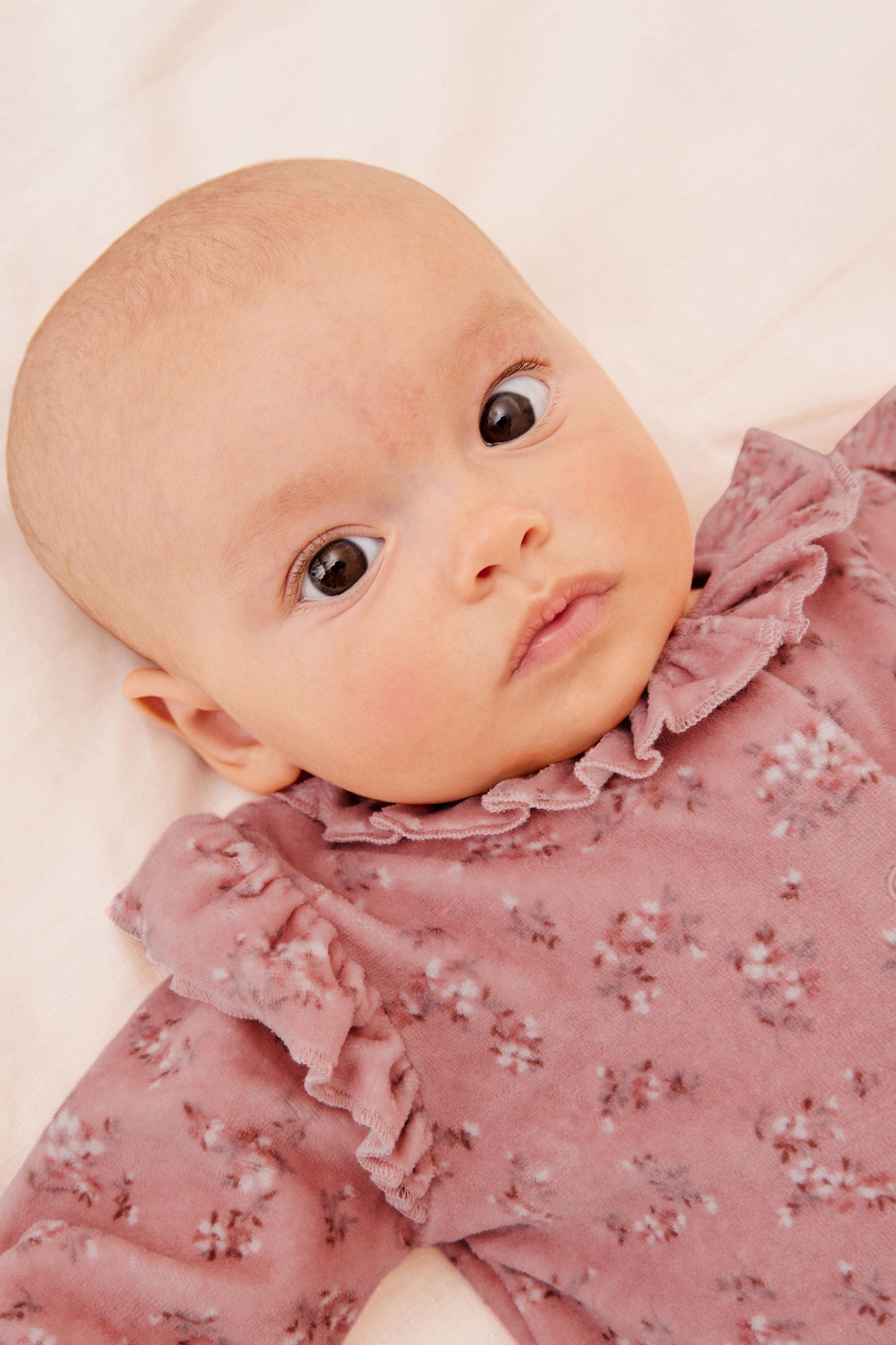 Blush Pink Velour Sleepsuit (0mths-3yrs)