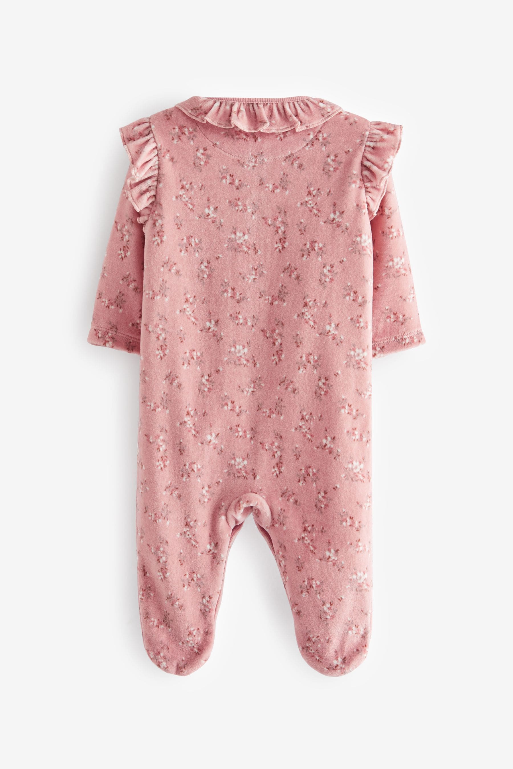 Blush Pink Velour Sleepsuit (0mths-3yrs)