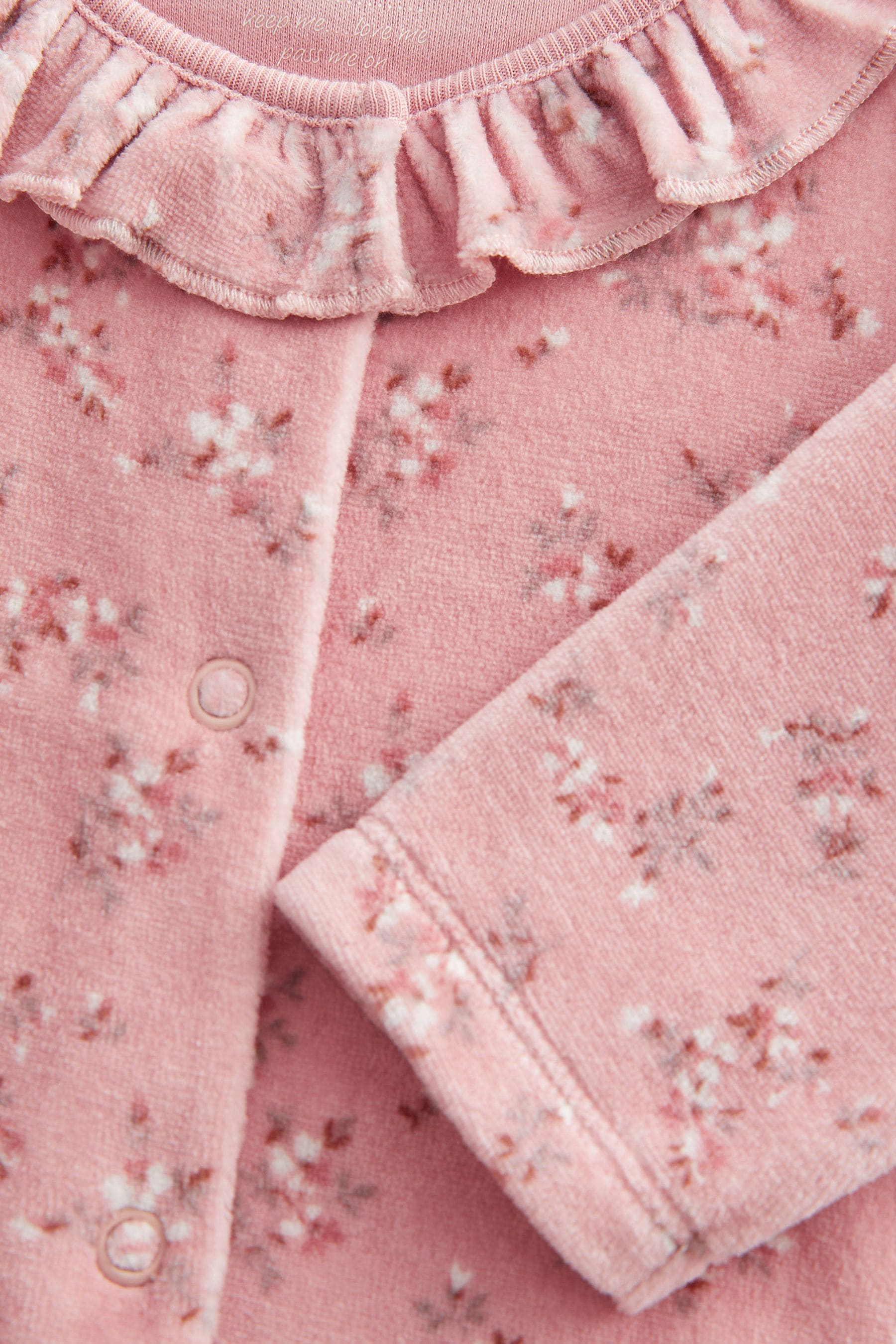 Blush Pink Velour Sleepsuit (0mths-3yrs)