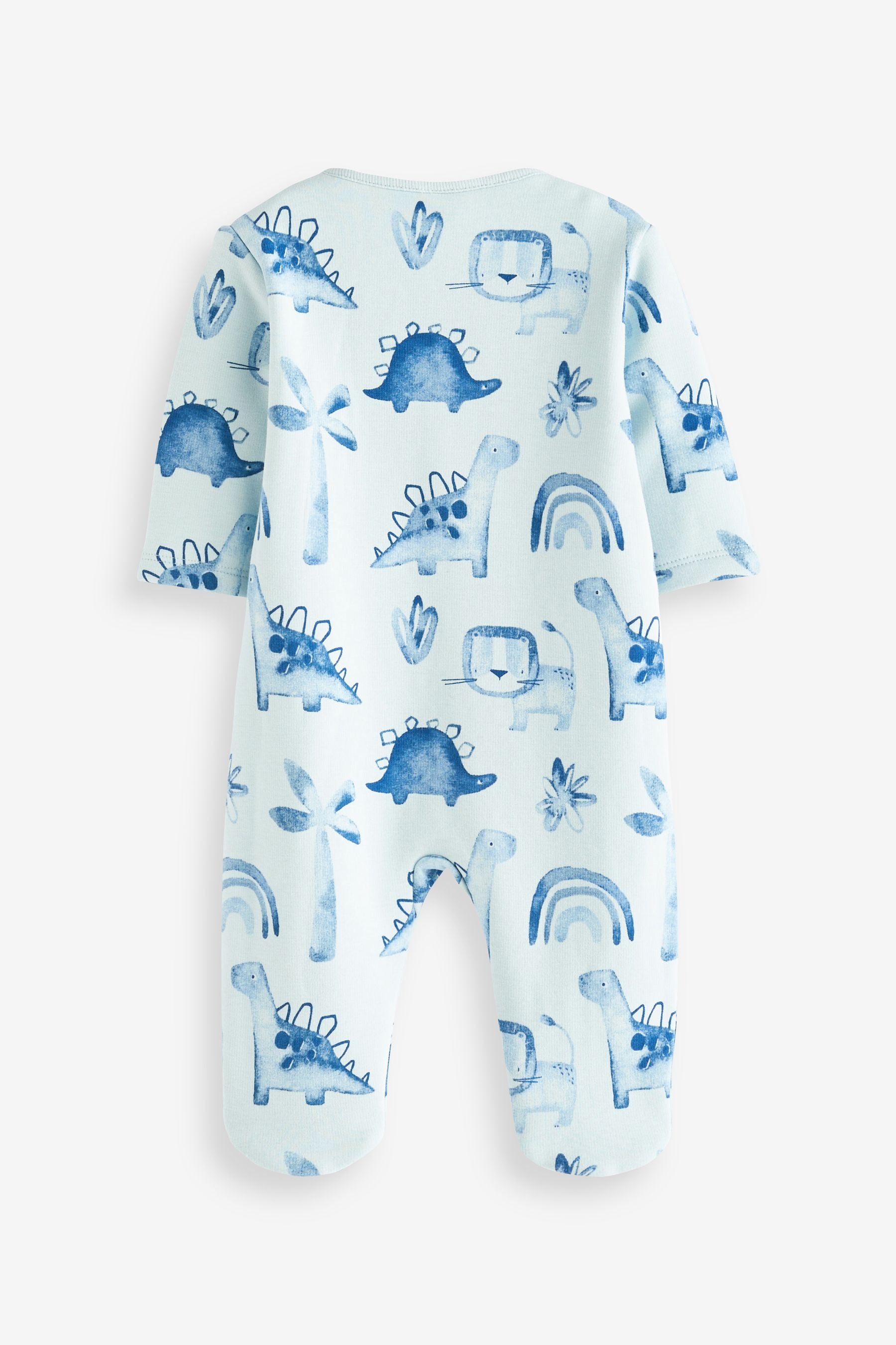 Blue Fleece Lined Baby Sleepsuit