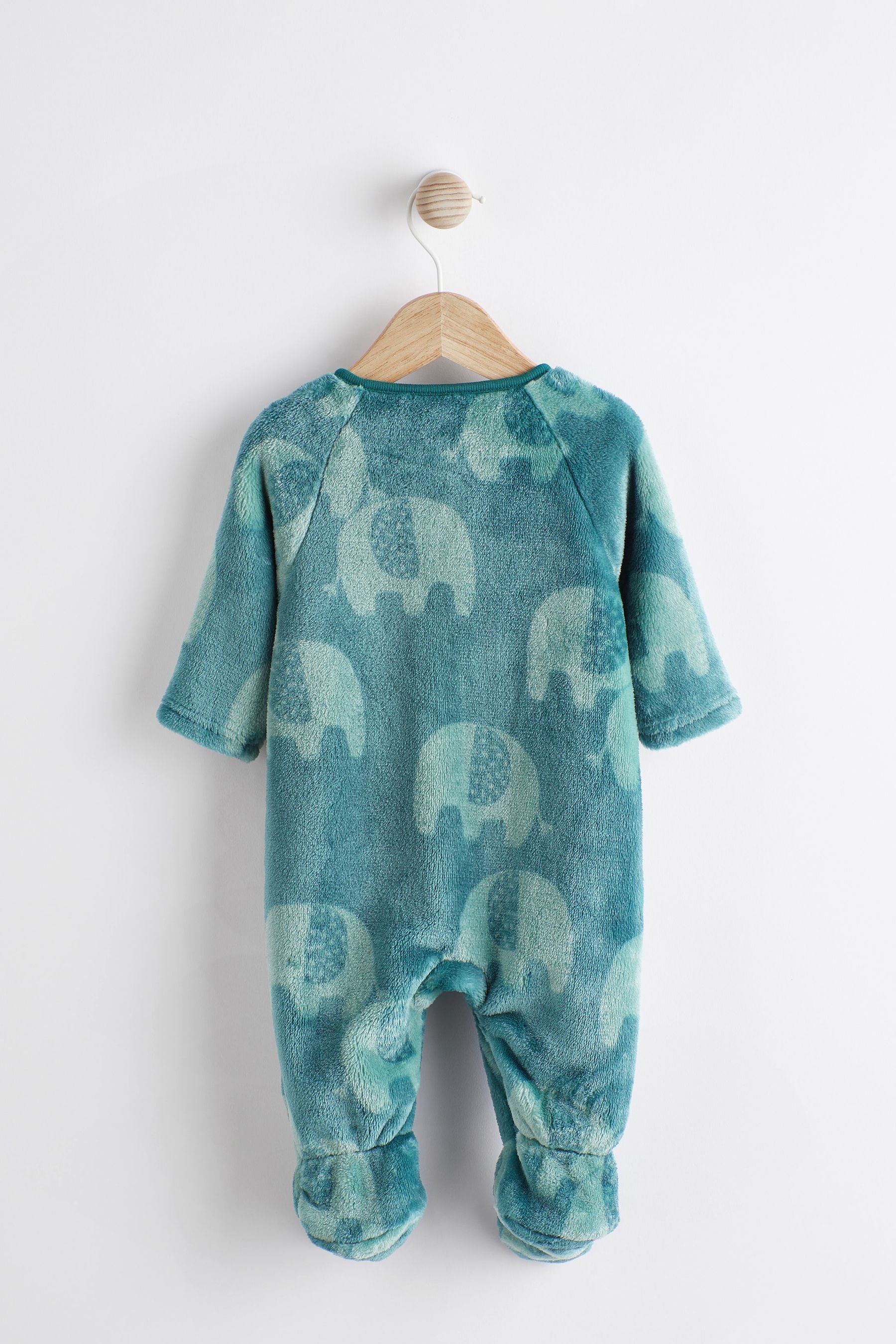 Teal Blue Baby Fleece Sleepsuit