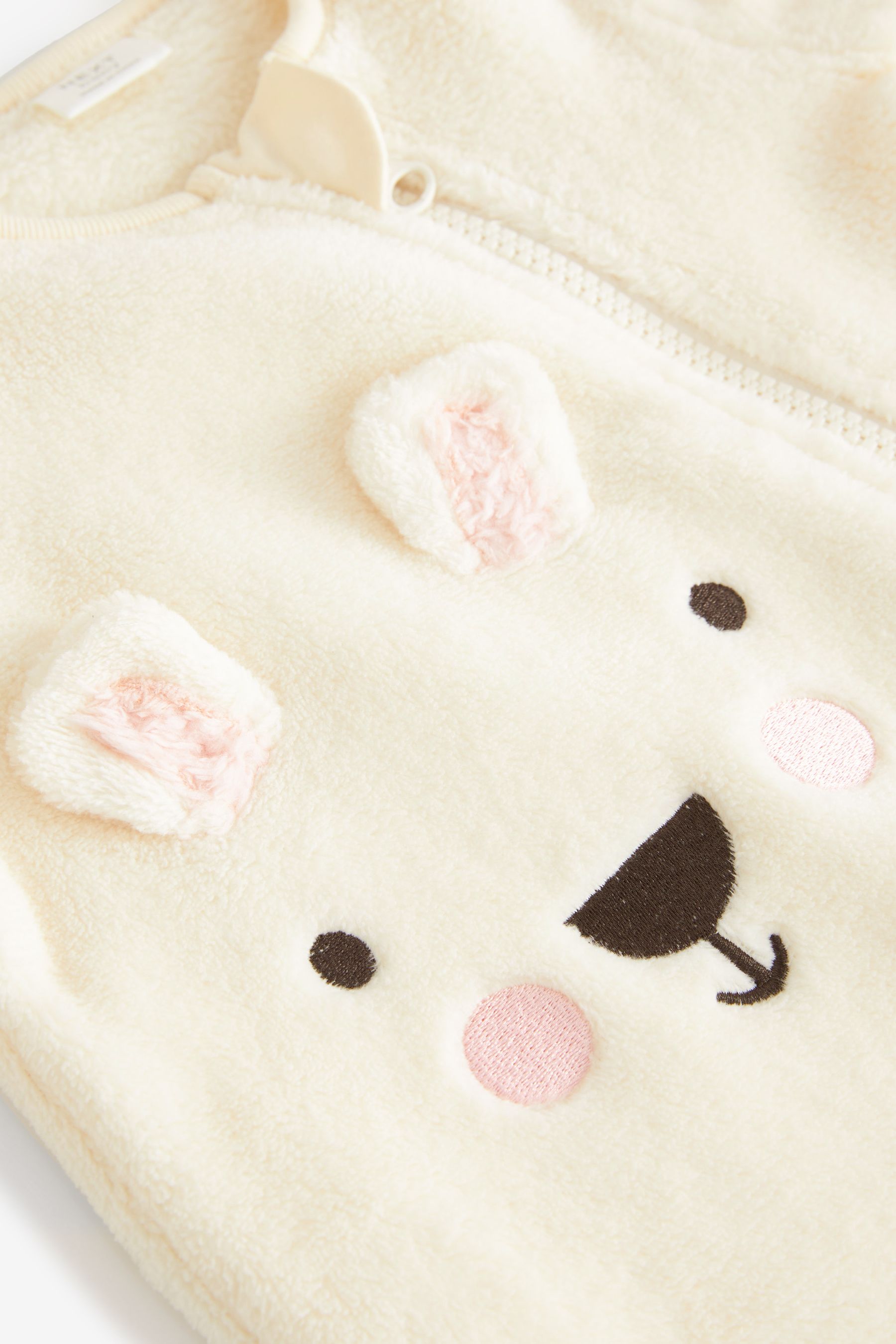 Cream Fleece Baby Sleepsuit