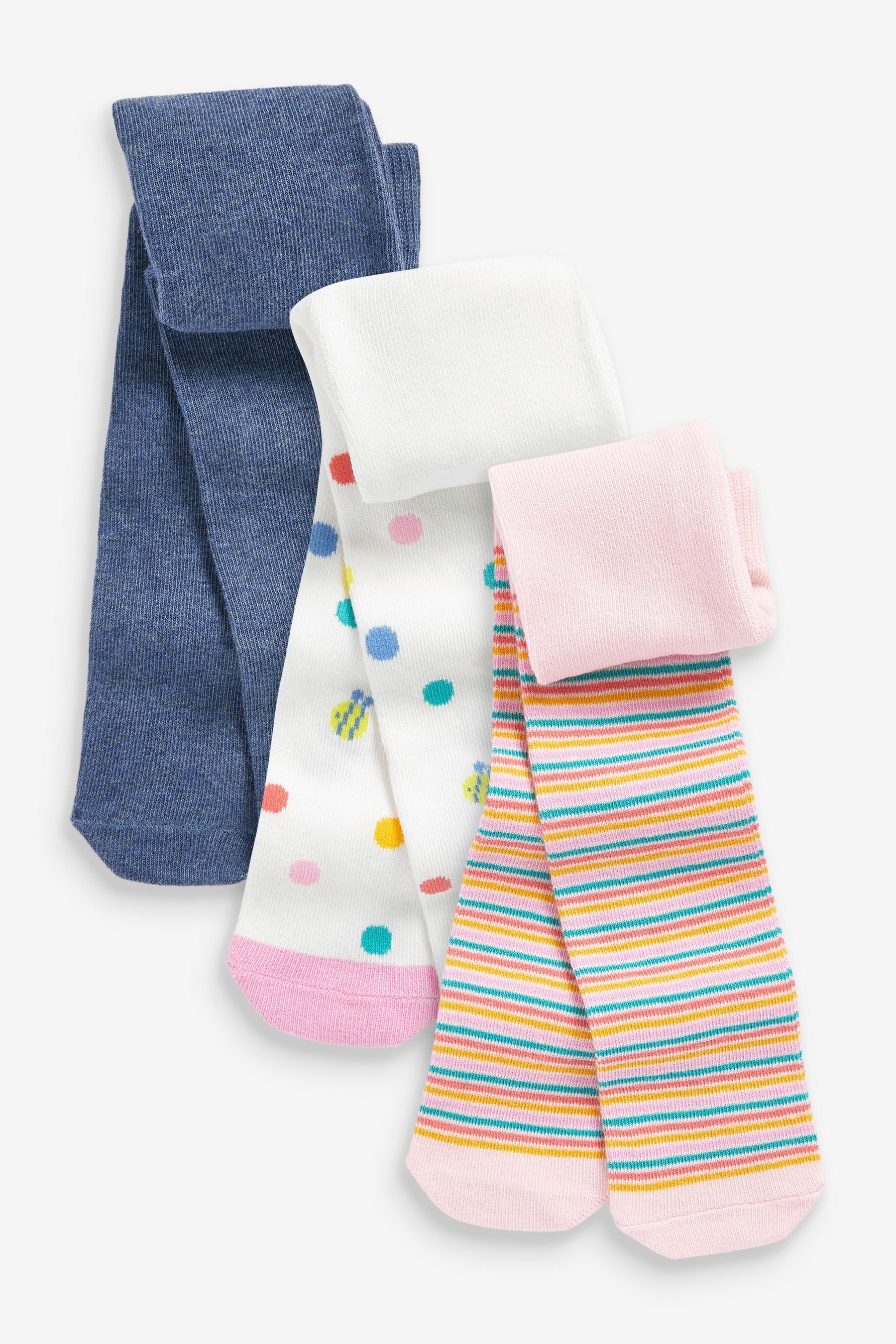 Spot Stripe Baby Designed Tights 3 Pack (0mths-2yrs)