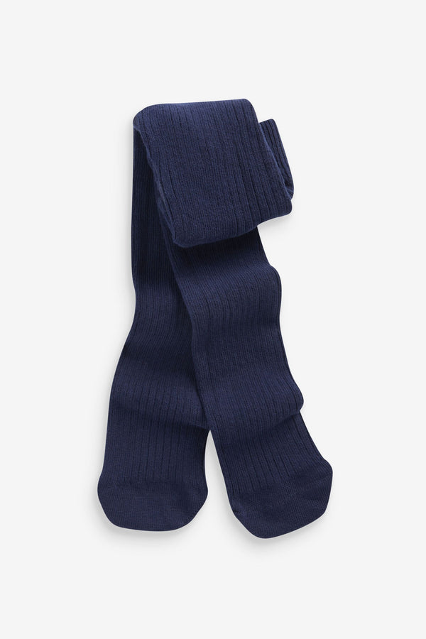 Navy Baby Single Rib Tights (0-18mths)