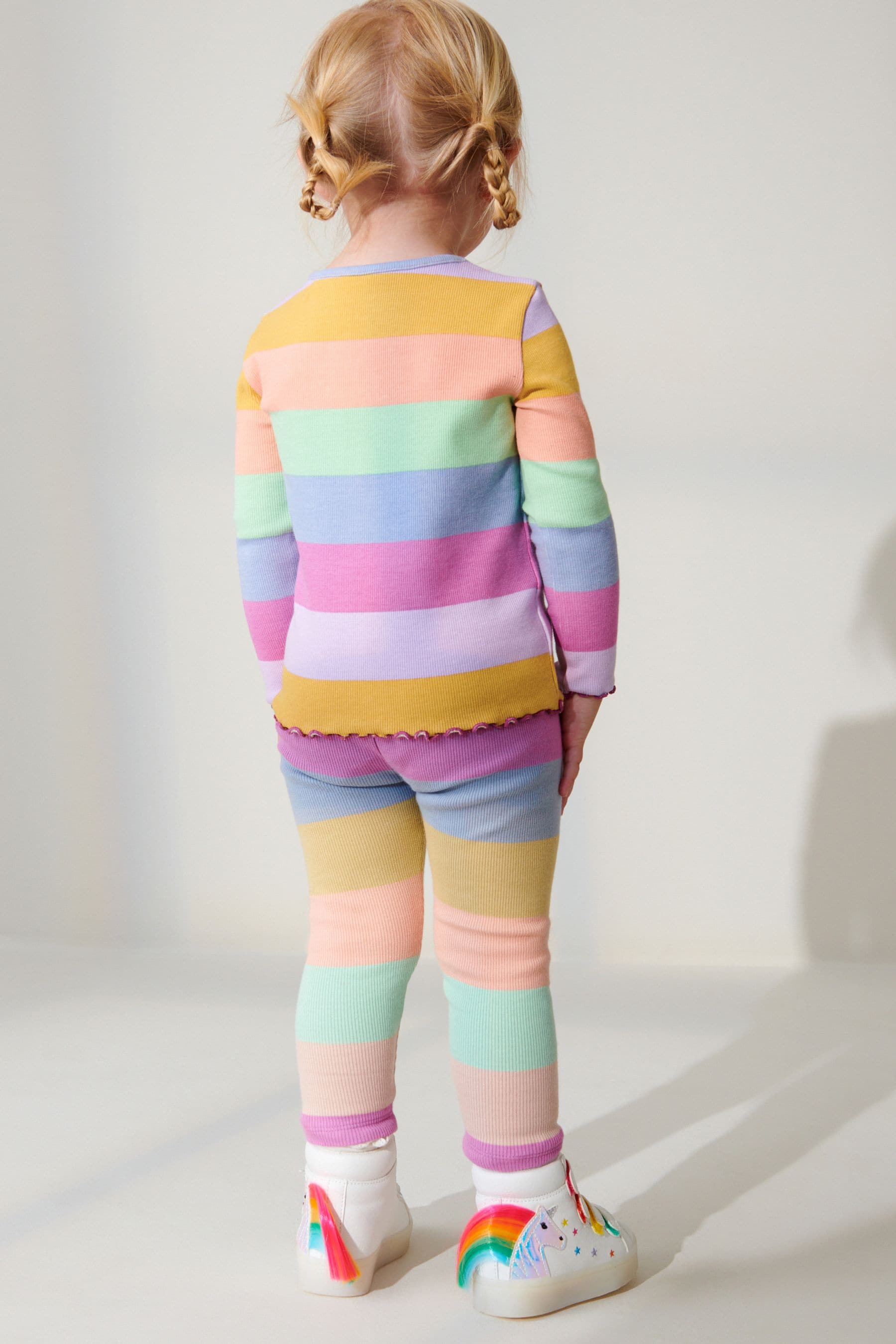 Rainbow Stripe Rib Jersey Leggings (3mths-7yrs)