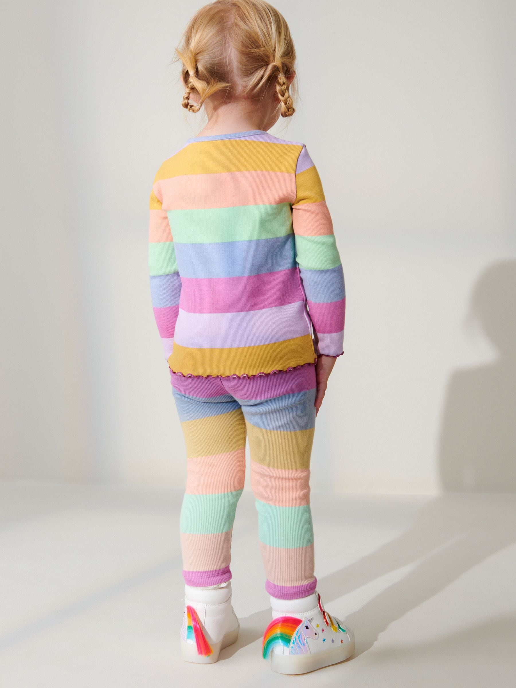 Rainbow Stripe Rib Jersey Leggings (3mths-7yrs)