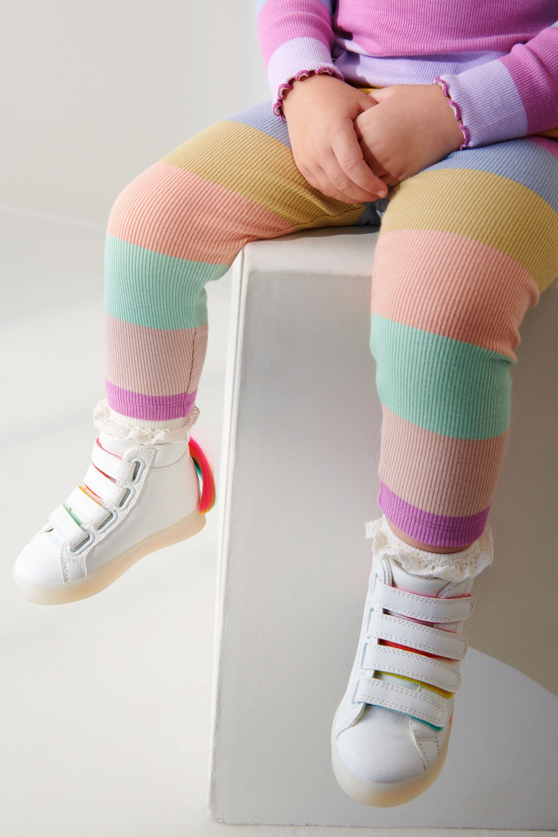 Rainbow Stripe Rib Jersey Leggings (3mths-7yrs)