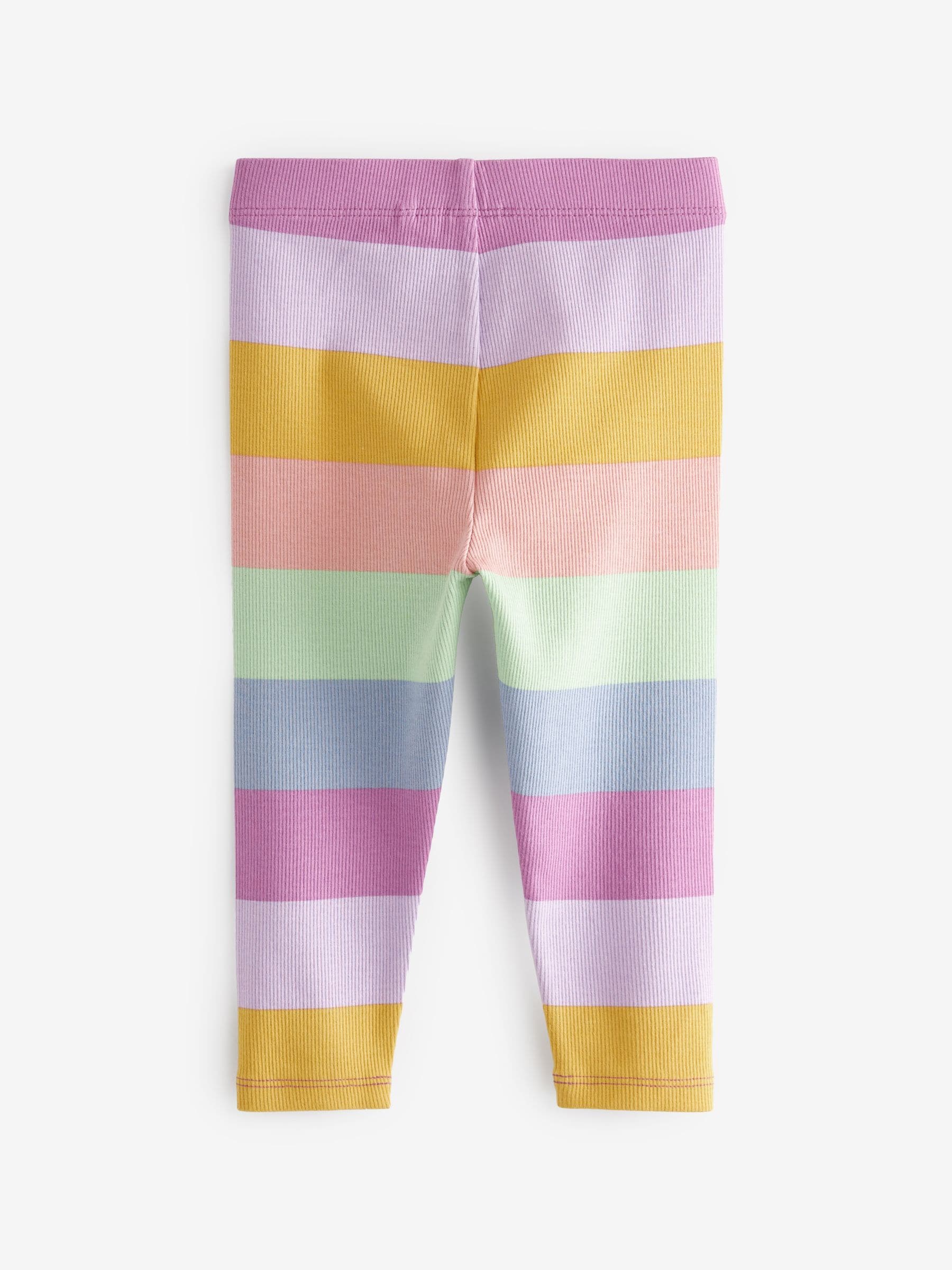 Rainbow Stripe Rib Jersey Leggings (3mths-7yrs)