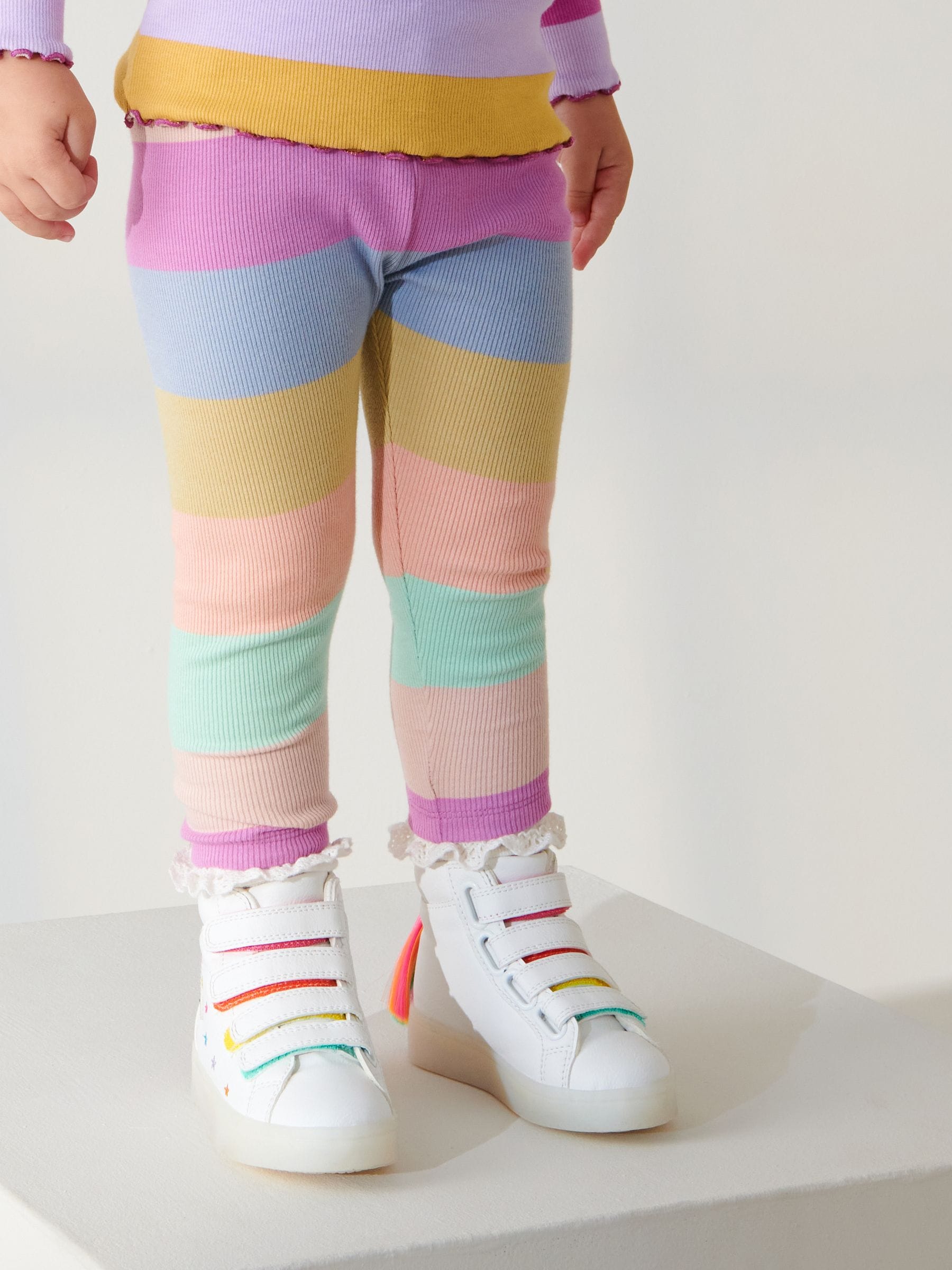 Rainbow Stripe Rib Jersey Leggings (3mths-7yrs)