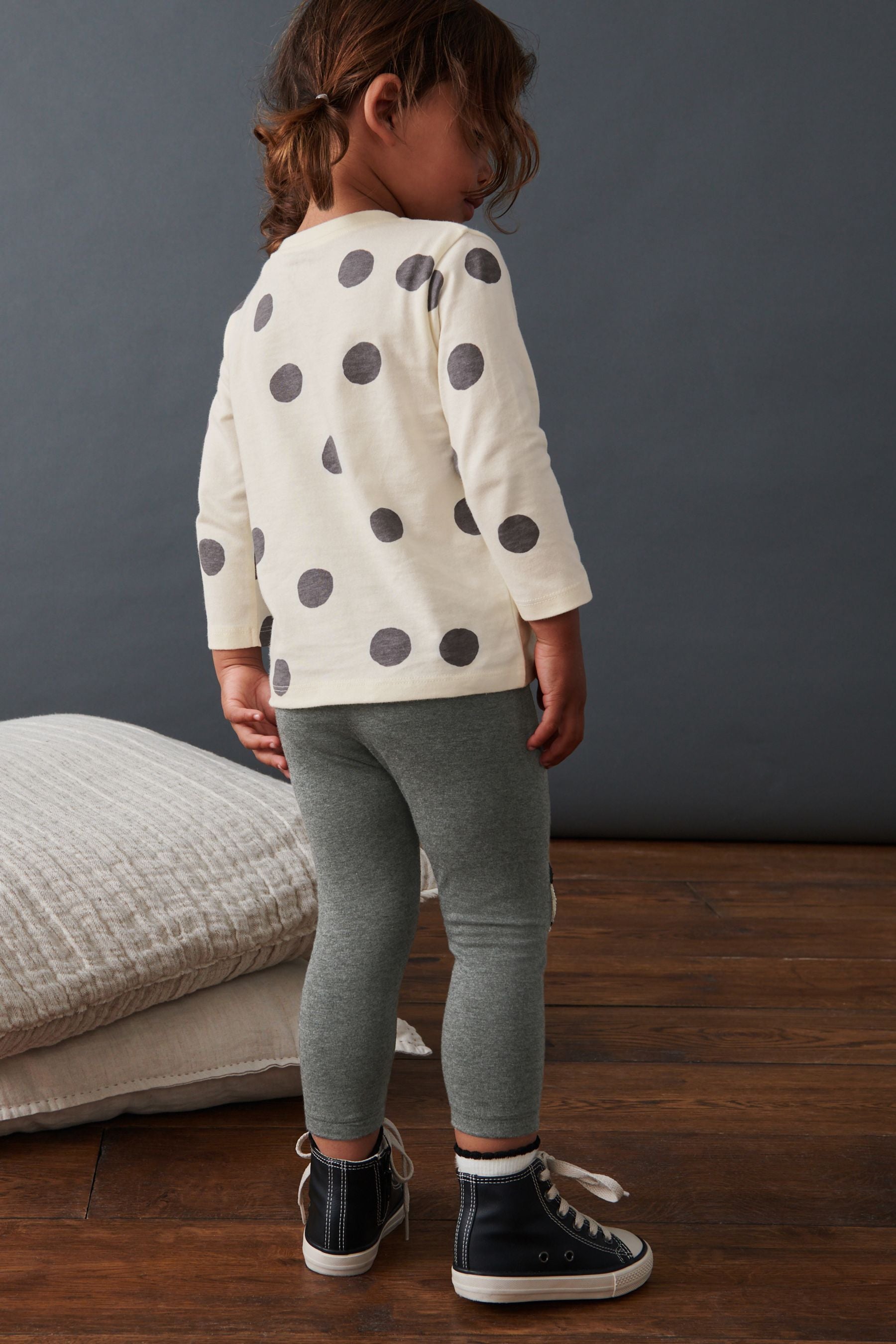 Grey Panda Embroidered Leggings (3mths-7yrs)