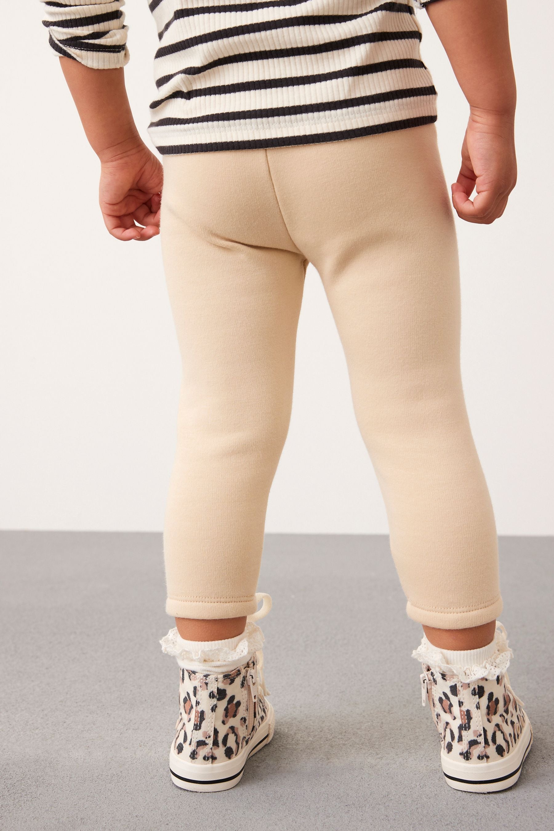 Stone Cream Cosy Fleece Lined Leggings (3mths-7yrs)