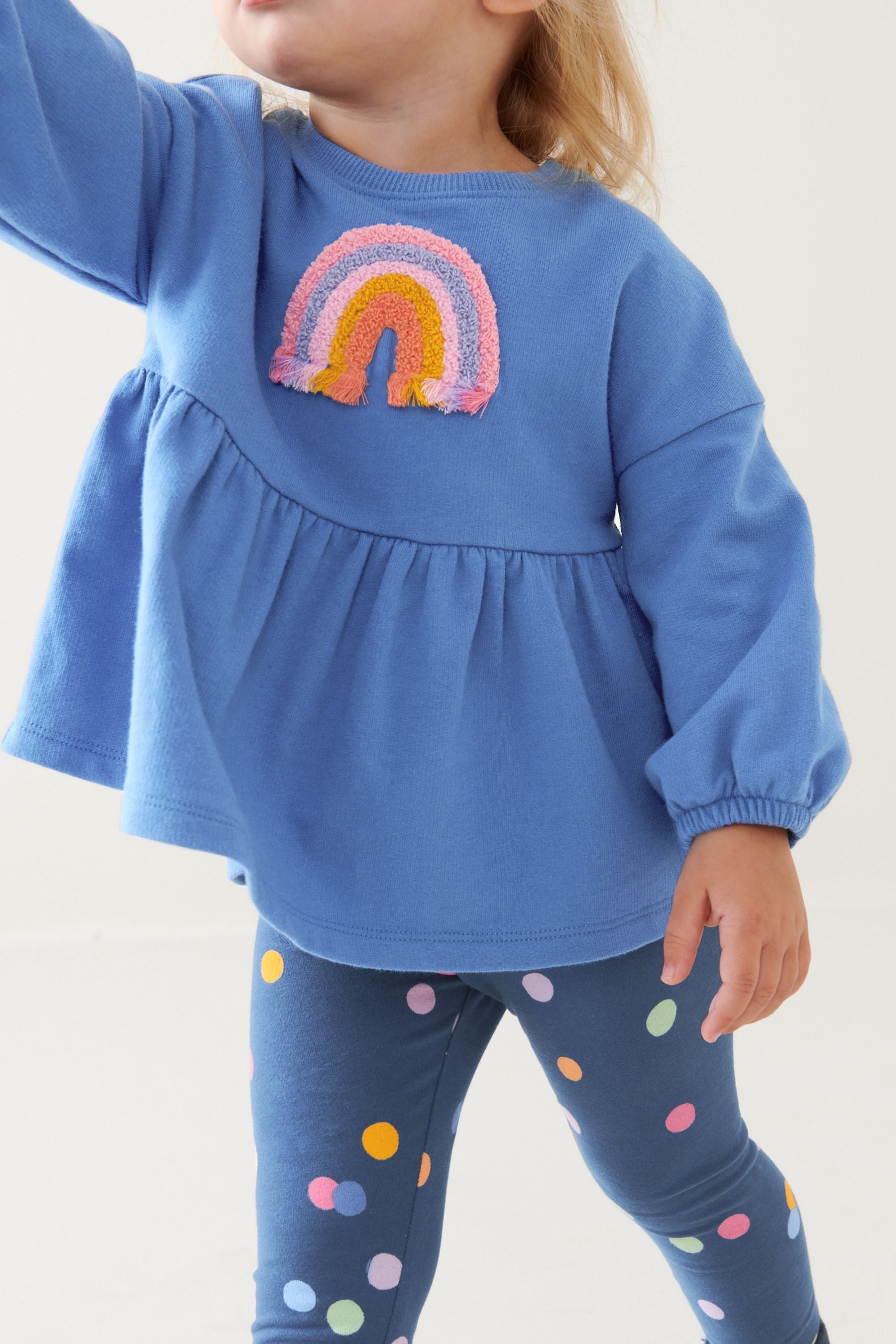 Navy Rainbow Top and Legging Set (3mths-7yrs)