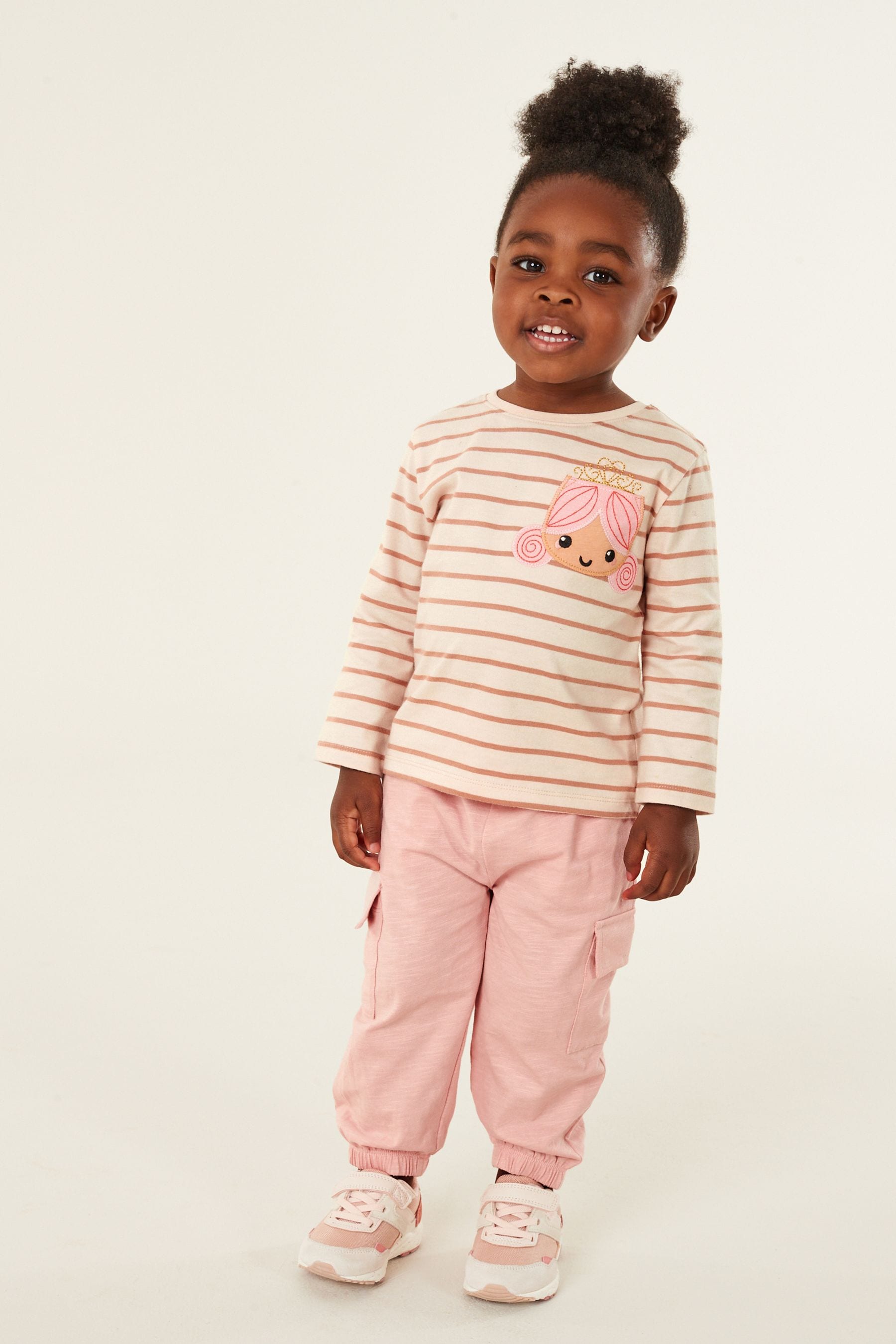 Pink Stripe Cargo Trousers Set (3mths-7yrs)